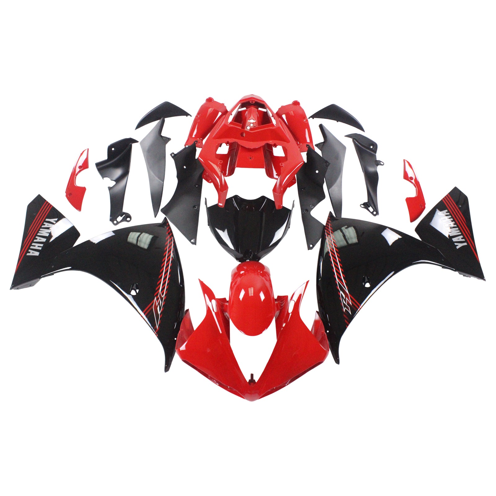 Amotopart Yamaha 2009–2011 YZF 1000 R1 rot-schwarzes Verkleidungsset