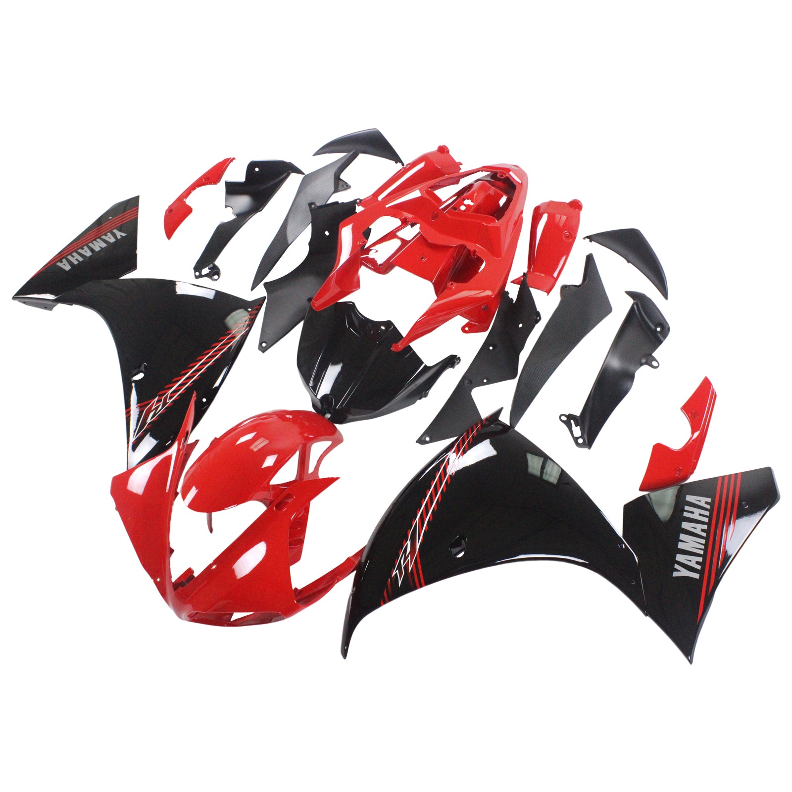 Amotopart Yamaha 2009–2011 YZF 1000 R1 rot-schwarzes Verkleidungsset