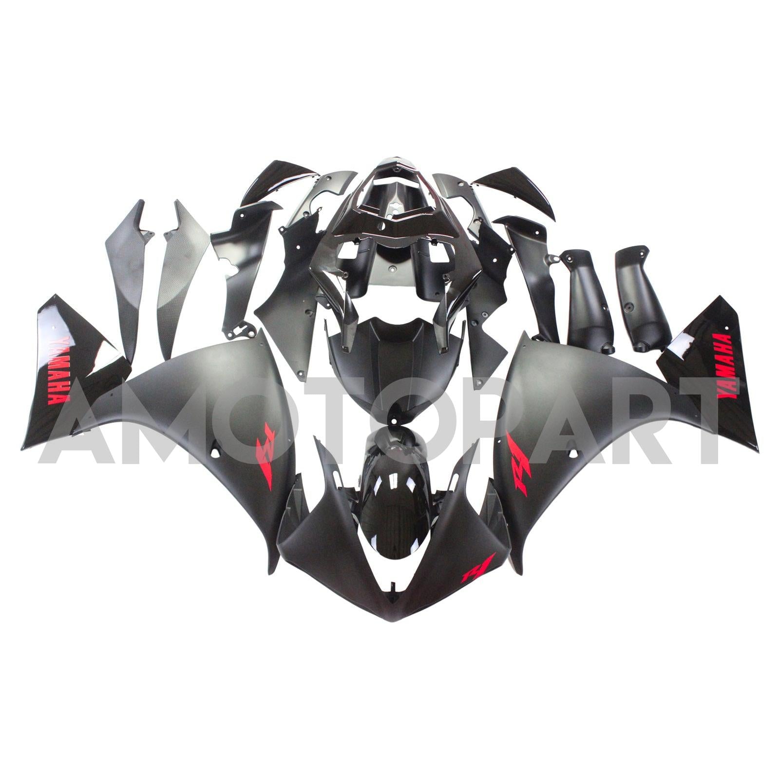 Amotopart Yamaha 2009-2011 YZF 1000 R1 Black Fairing Kit