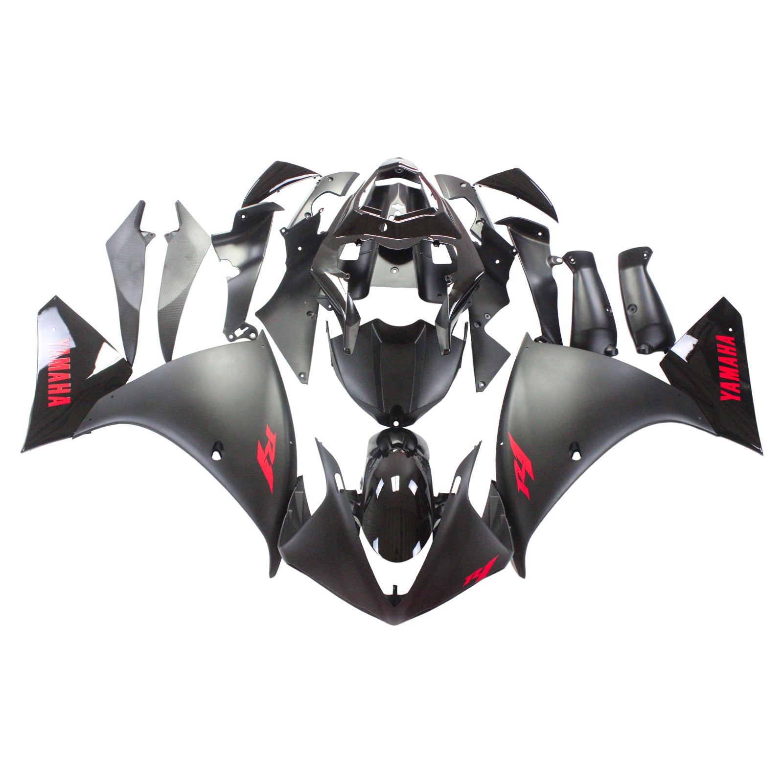 Amotopart Yamaha 2009–2011 YZF 1000 R1 schwarzes Verkleidungsset