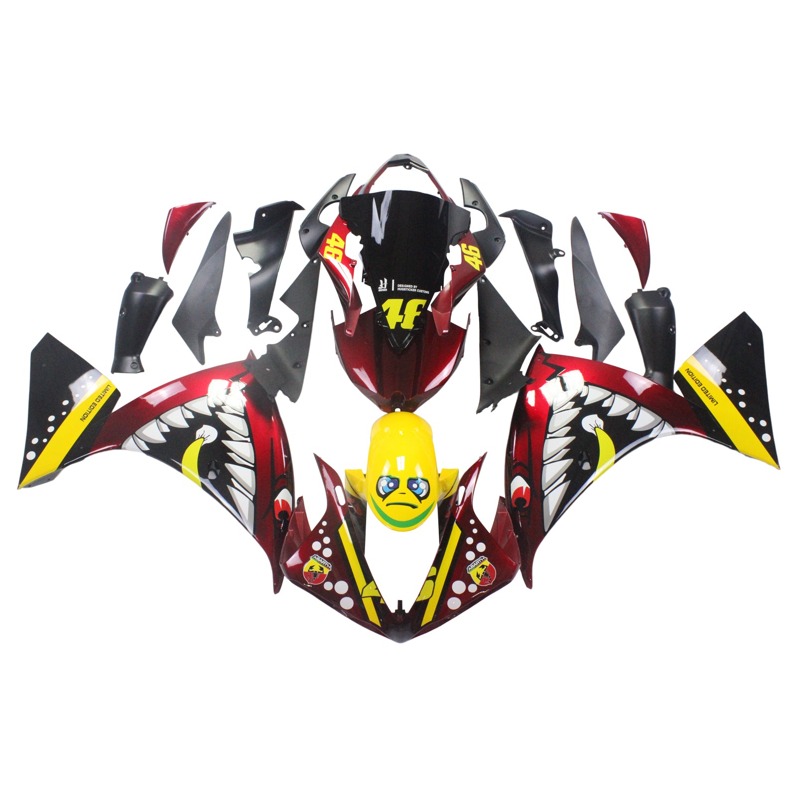 Amotopart フェアリングキット ボディワーク プラスチック ABS ヤマハ YZF 1000 R1 2009-2011 に適合