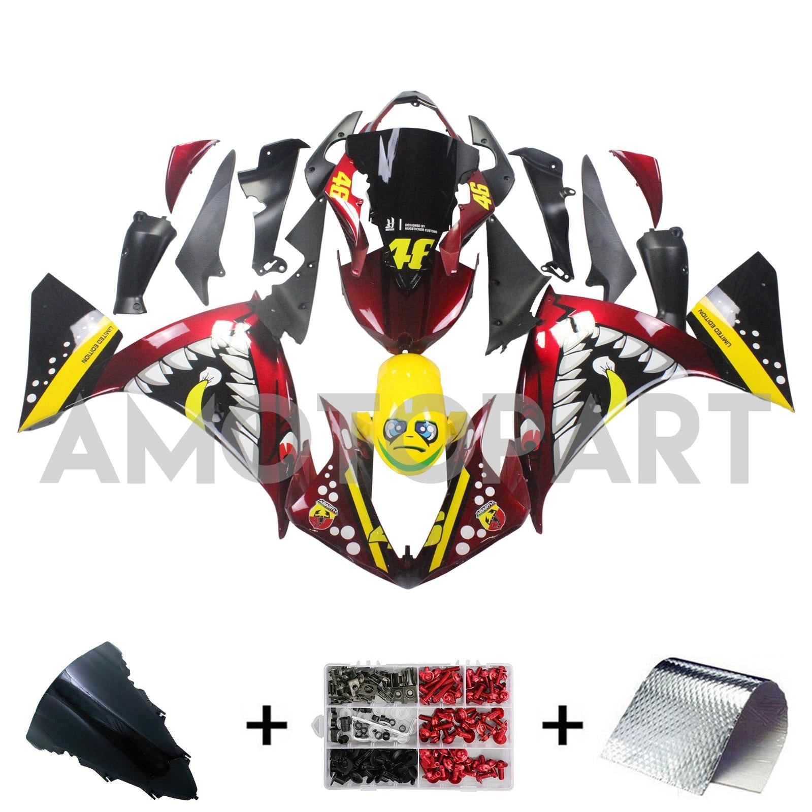 Amotopart Fairing Kit Bodywork Plastic ABS fit For Yamaha YZF 1000 R1 2009-2011