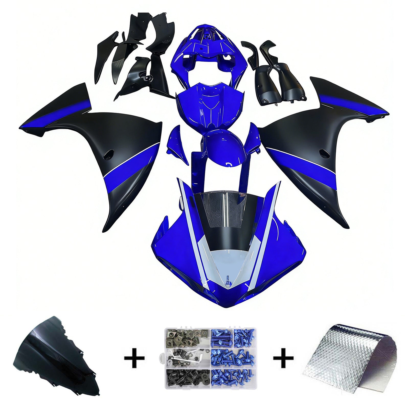 Amotopart Yamaha 2009-2011 YZF 1000 R1 Blue Fairing Kit