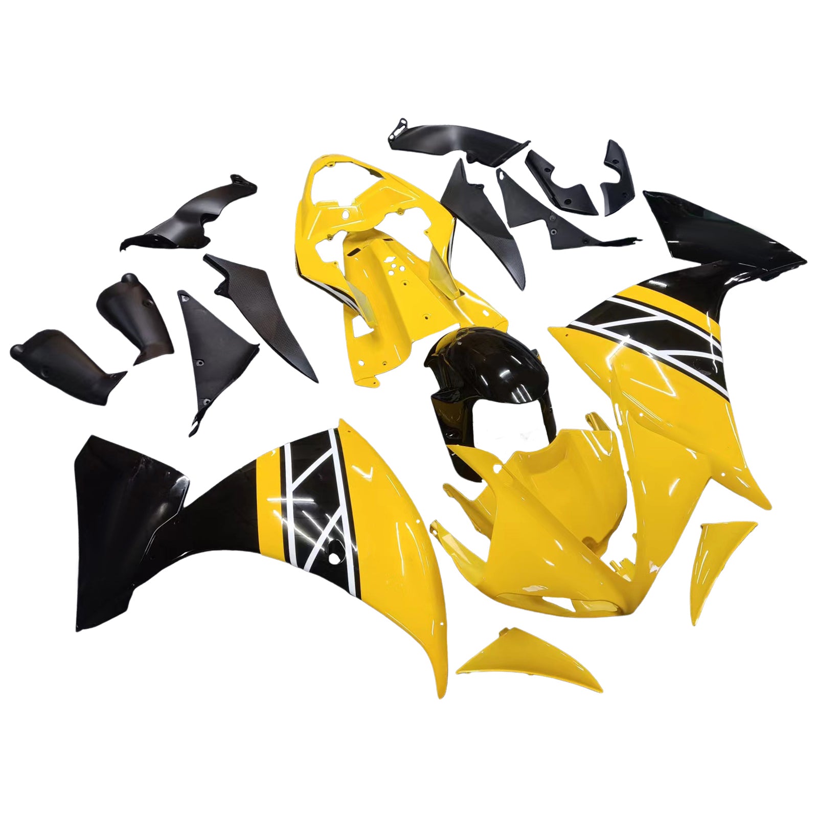 Amotopart 2009-2011 Yamaha YZF 1000 R1 Yellow&Black Fairing Kit