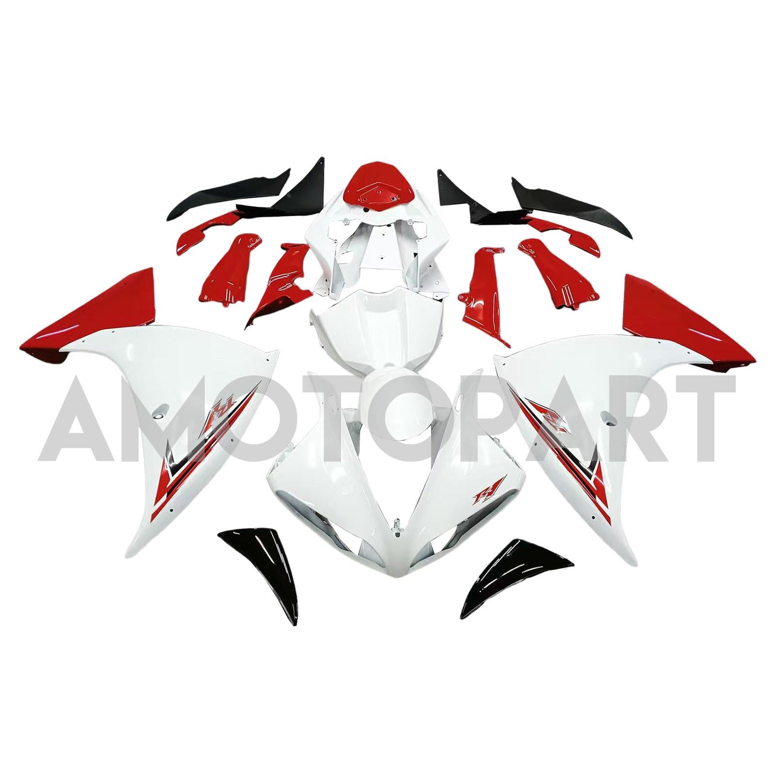 Amotopart Yamaha YZF 1000 R1 2009-2011 White&Red Fairing Kit