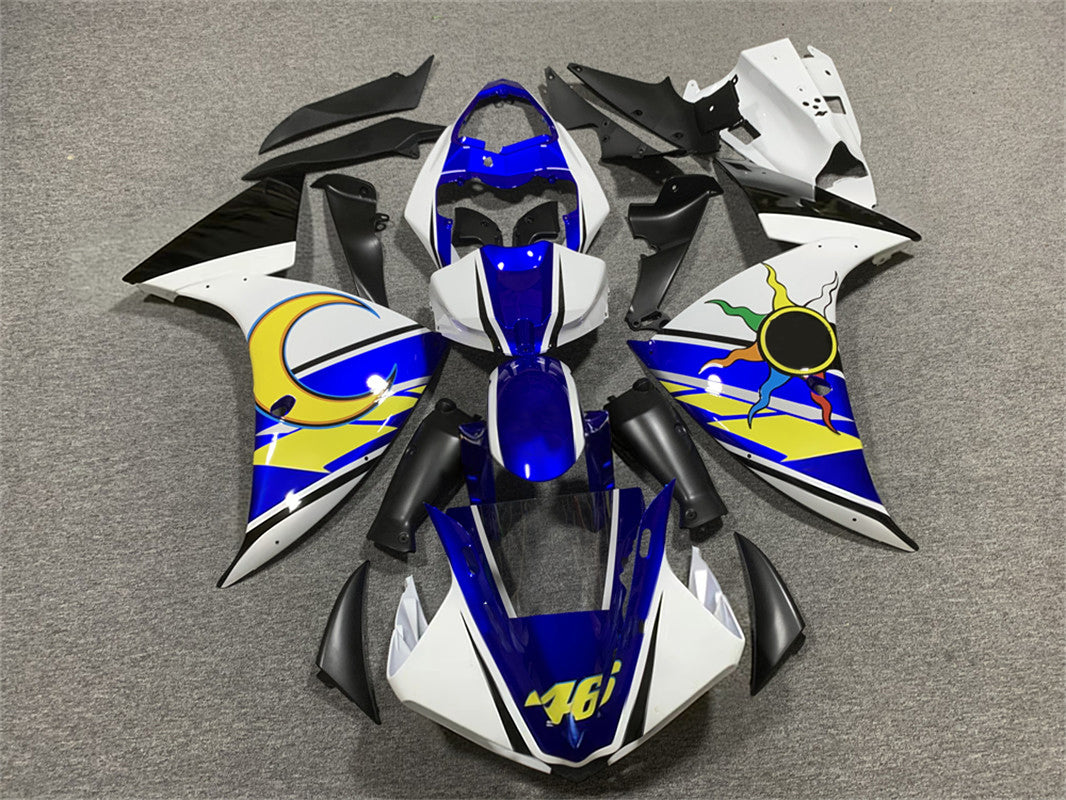 Amotopart Yamaha YZF 1000 R1 2009-2011 Bleu&Kit de carénage jaune