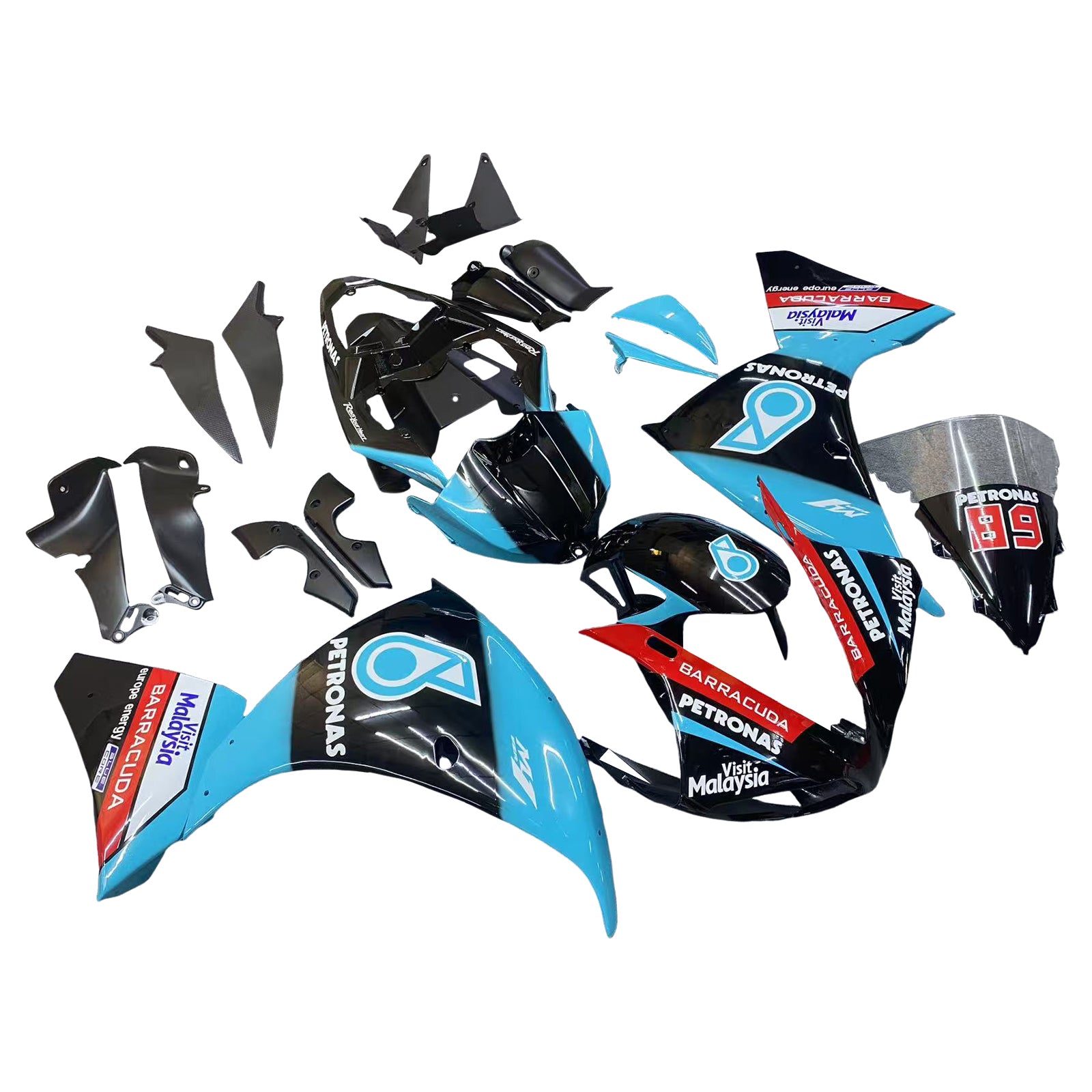 Amotopart Yamaha YZF 1000 R1 2009-2011 Petronas Blue Fairing Kit
