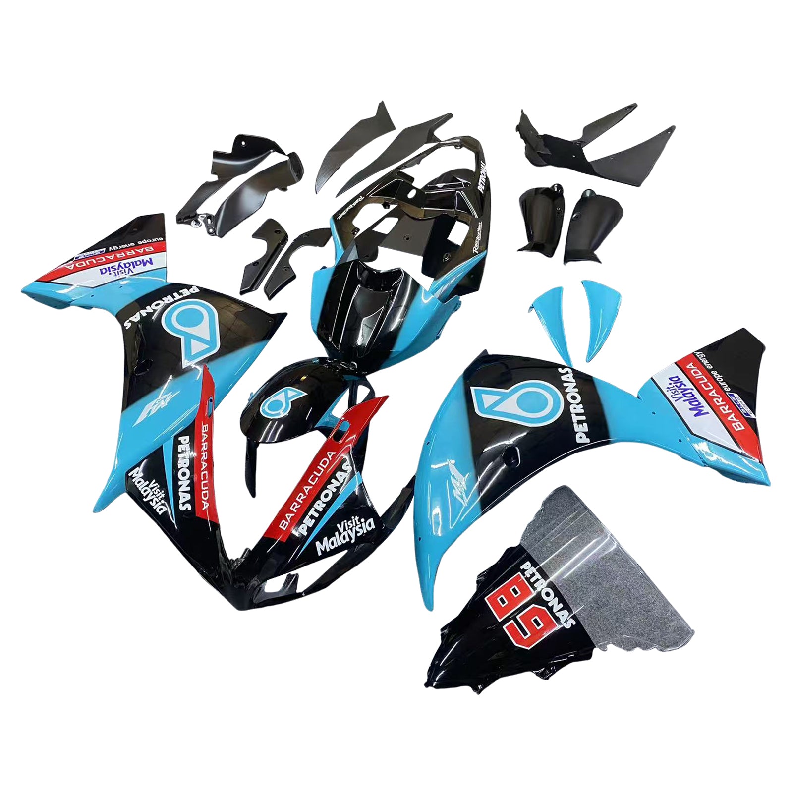 Amotopart Yamaha YZF 1000 R1 2009-2011 Petronas Blue Fairing Kit