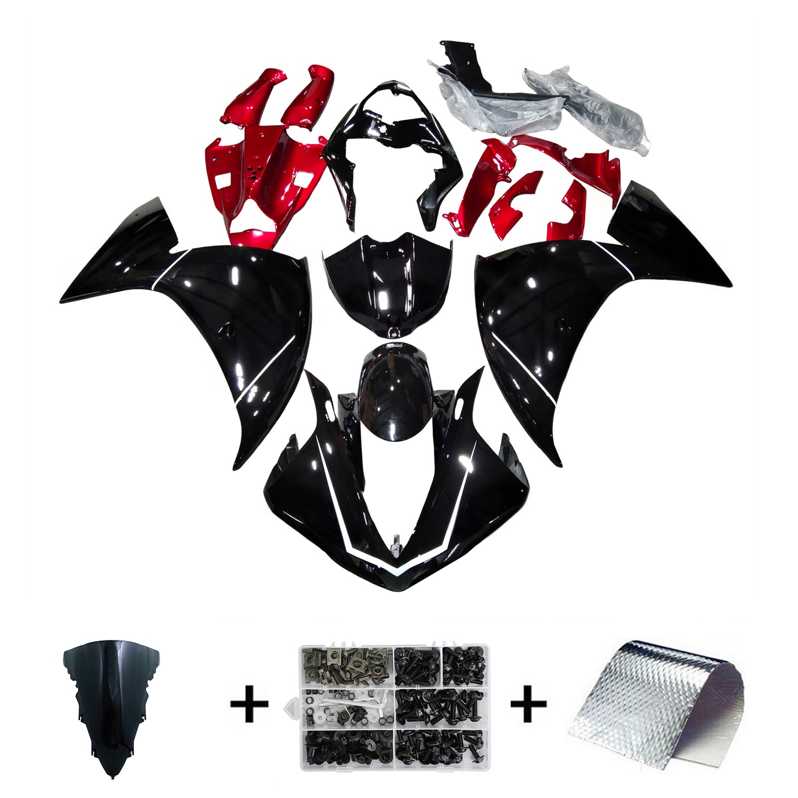 Amotopart Kit carena Nero&Rosso Yamaha YZF 1000 R1 2009-2011