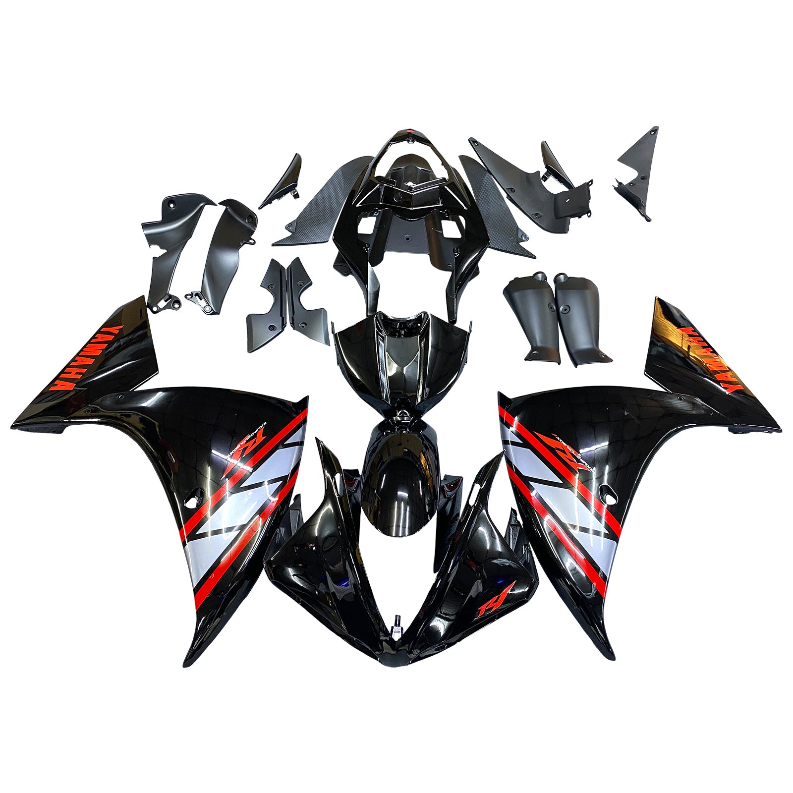 Amotopart 2012-2014 Yamaha YZF 1000 R1 Glossy Black Fairing Kit