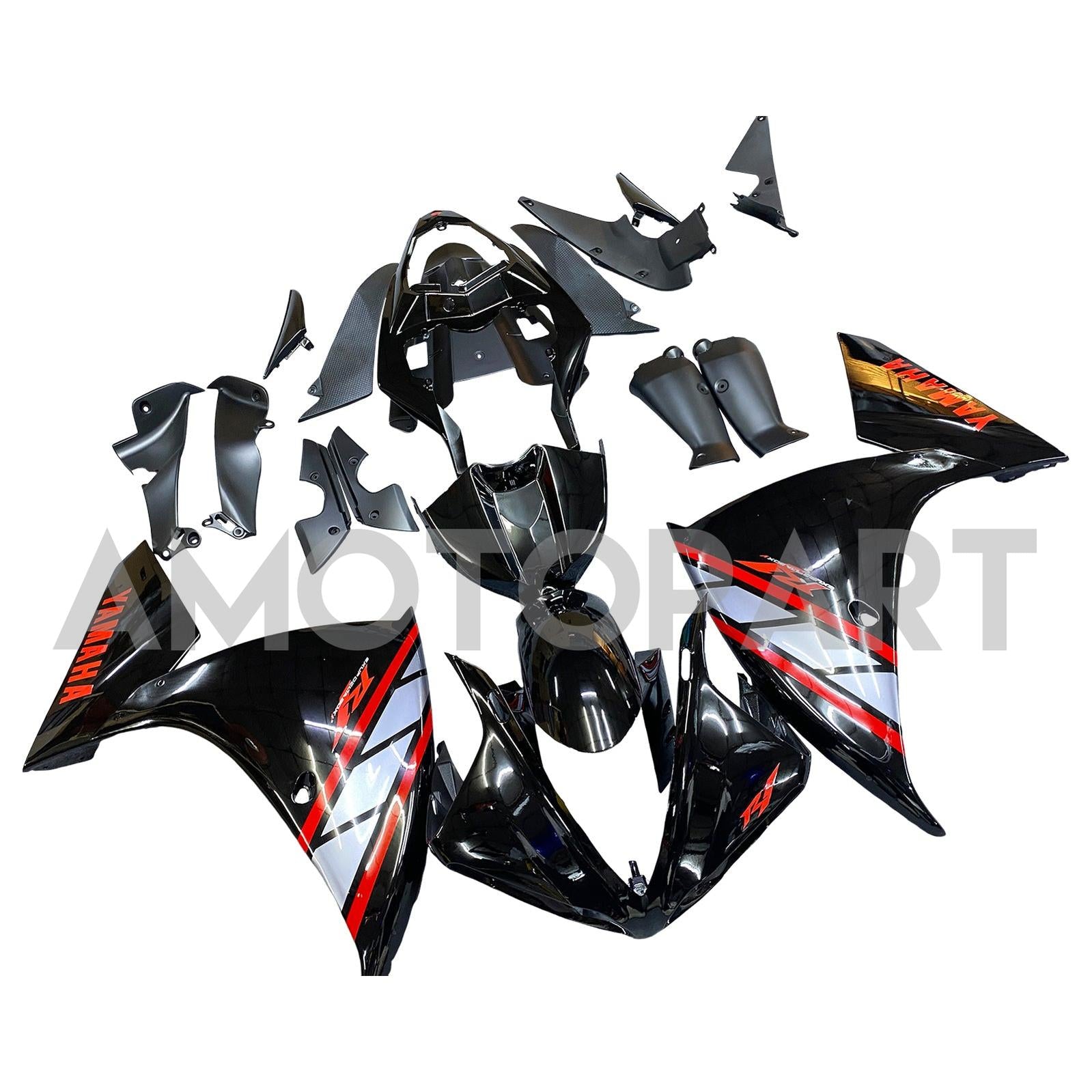 Amotopart 2012-2014 Yamaha YZF 1000 R1 Blosy Black Fairing Zestaw