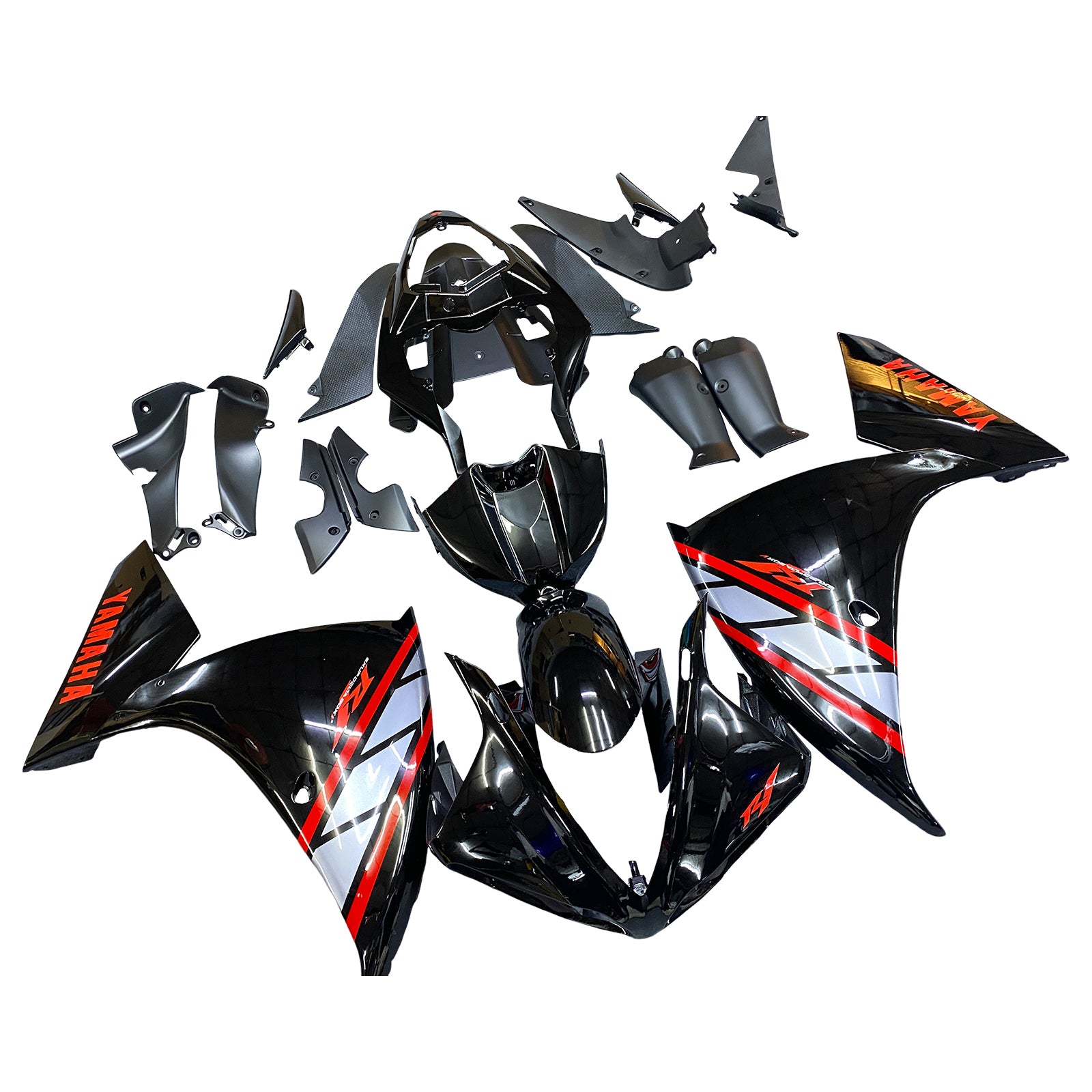 Amotopart 2012-2014 Yamaha YZF 1000 R1 Glossy Black Fairing Kit