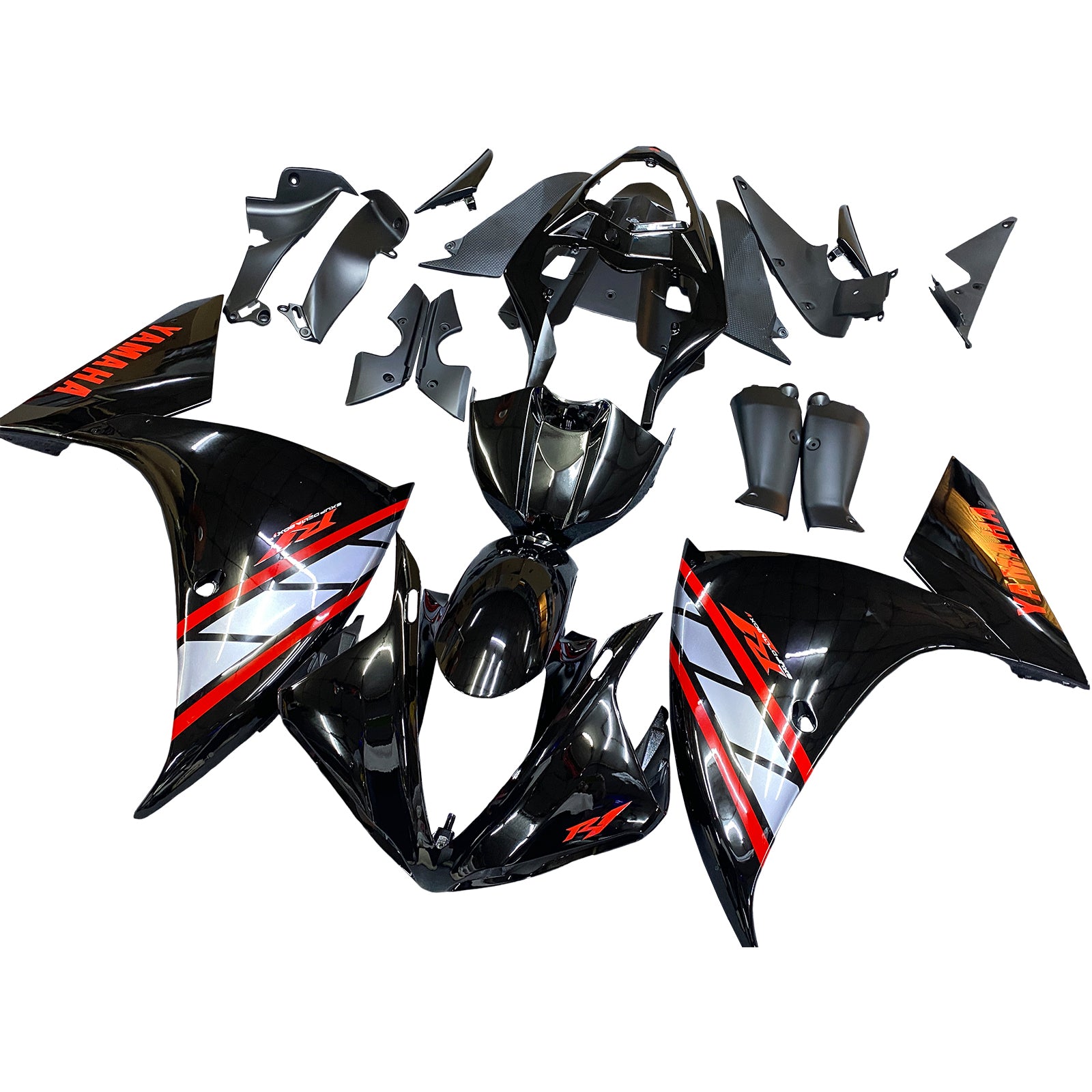 Amotopart 2012-2014 Yamaha YZF 1000 R1 Glossy Black Fairing Kit