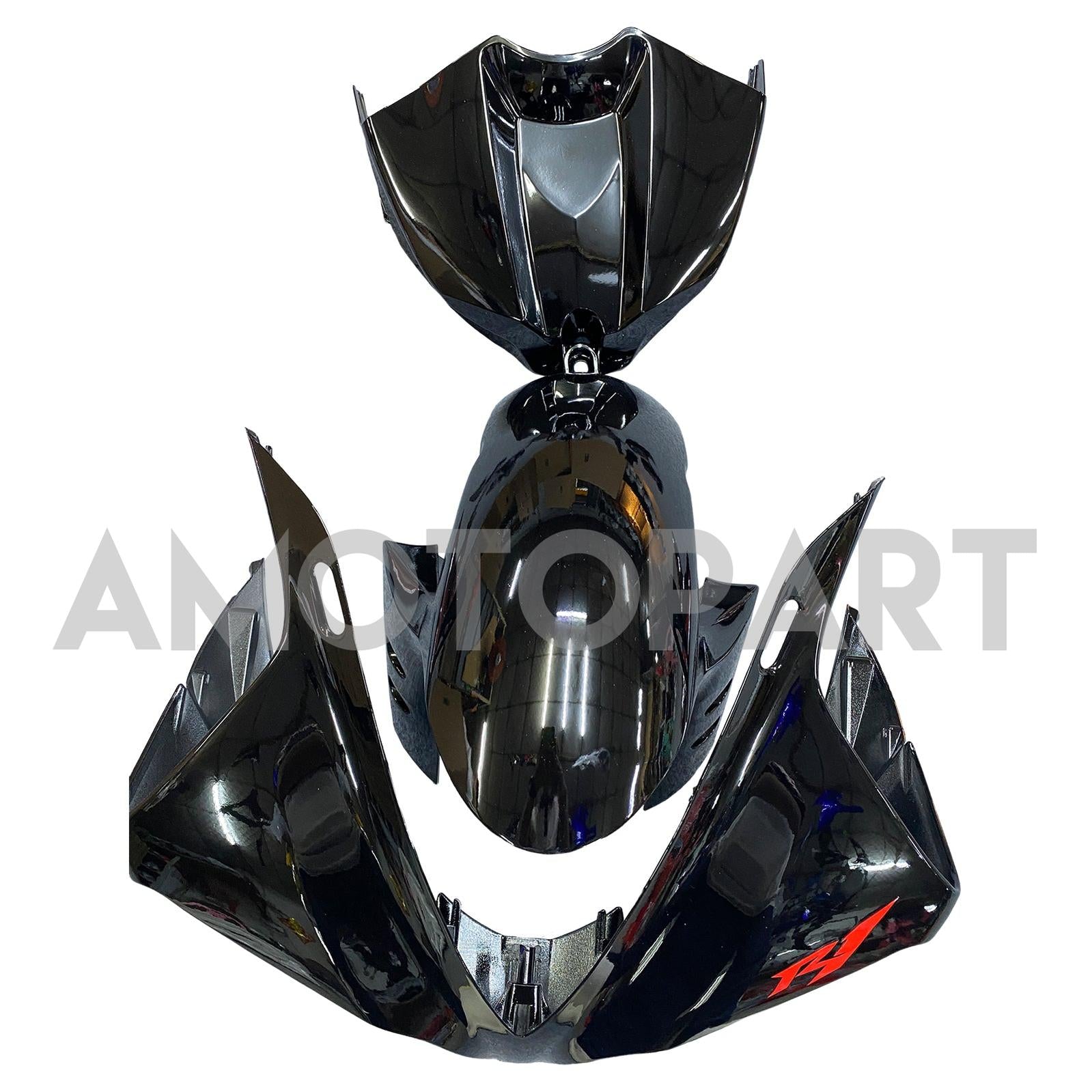 Amotopart 2012-2014 Yamaha YZF 1000 R1 Blosy Black Fairing Zestaw