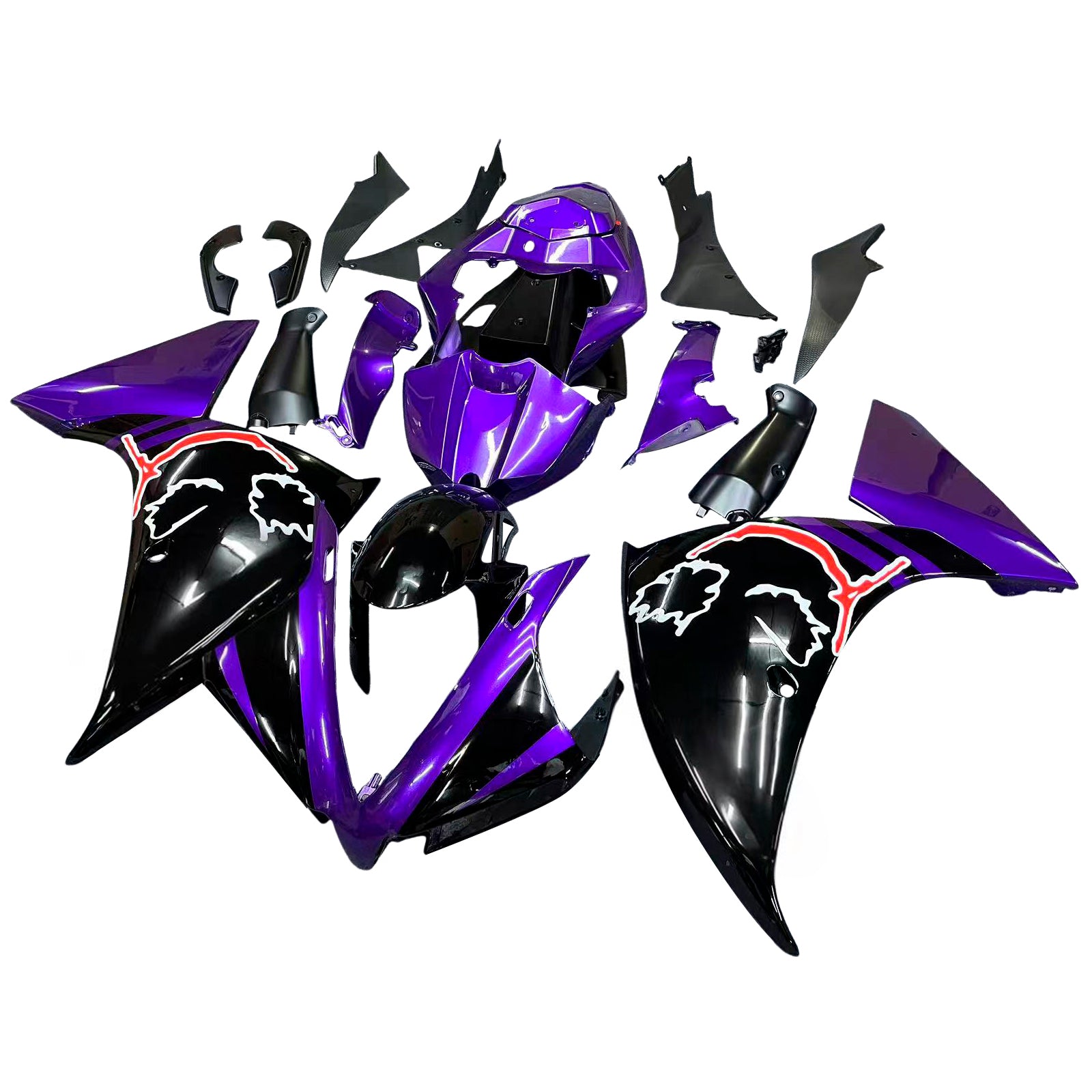 Amotopart 2009-2011 Yamaha YZF 1000 R1 Gloss Purple with Graphics Fairing Kit