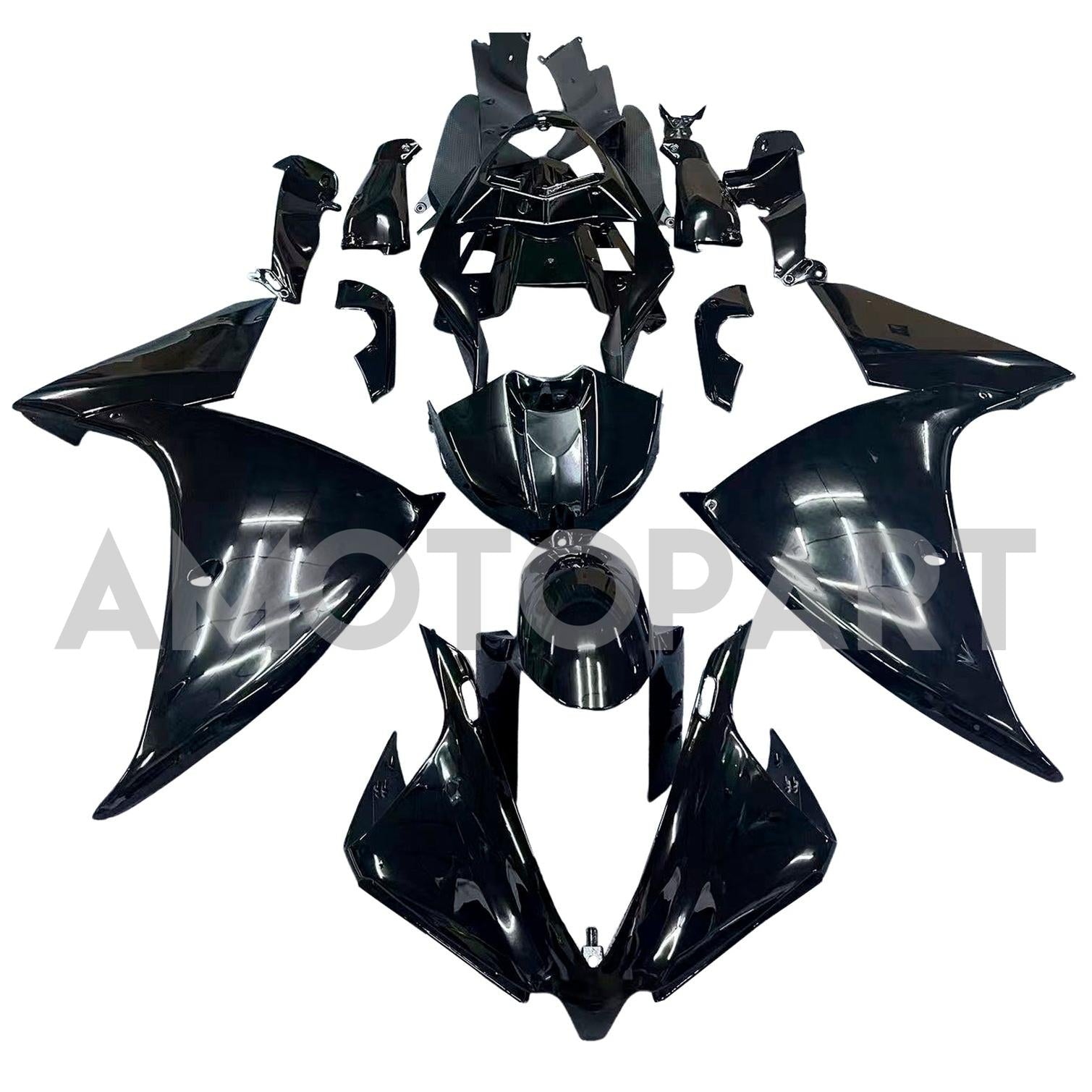 Amotopart 2009-2011 Yamaha YZF 1000 R1 Nomal Black Fairing Kit