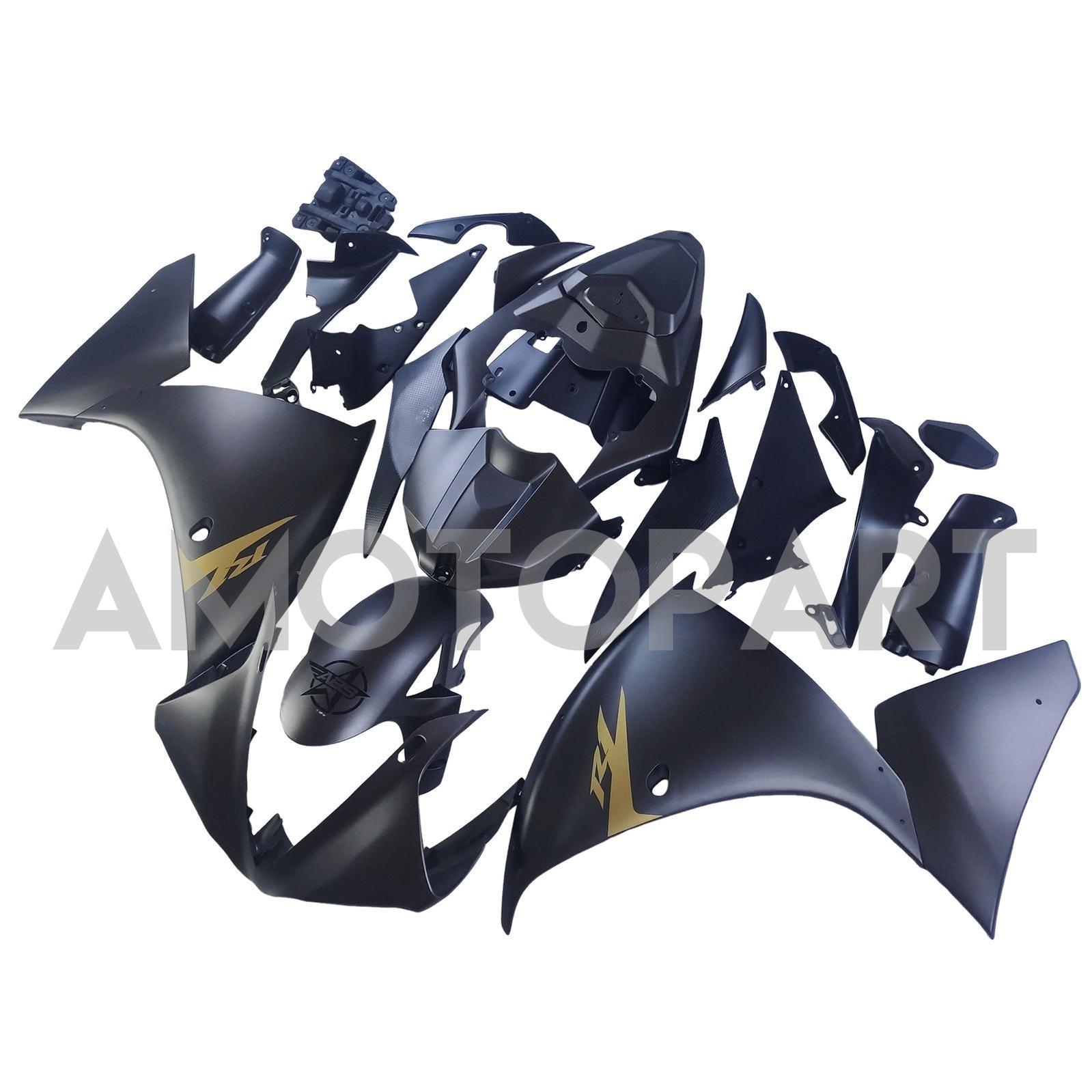 Amotopart 2009-2011 Yamaha YZF 1000 R1 Matte Black with Logo Fairing Kit