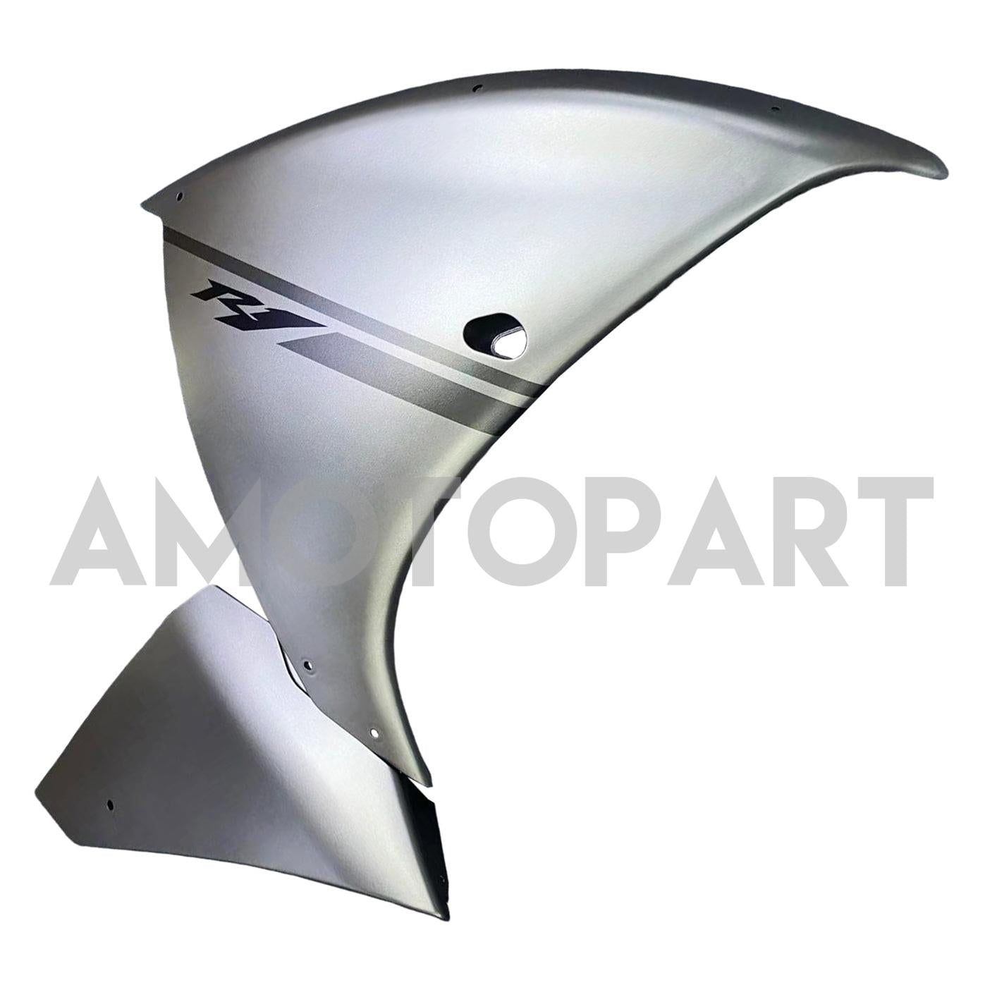 Amotopart 2012-2014 Yamaha R1 Fairing Matte Sliver Black Kit