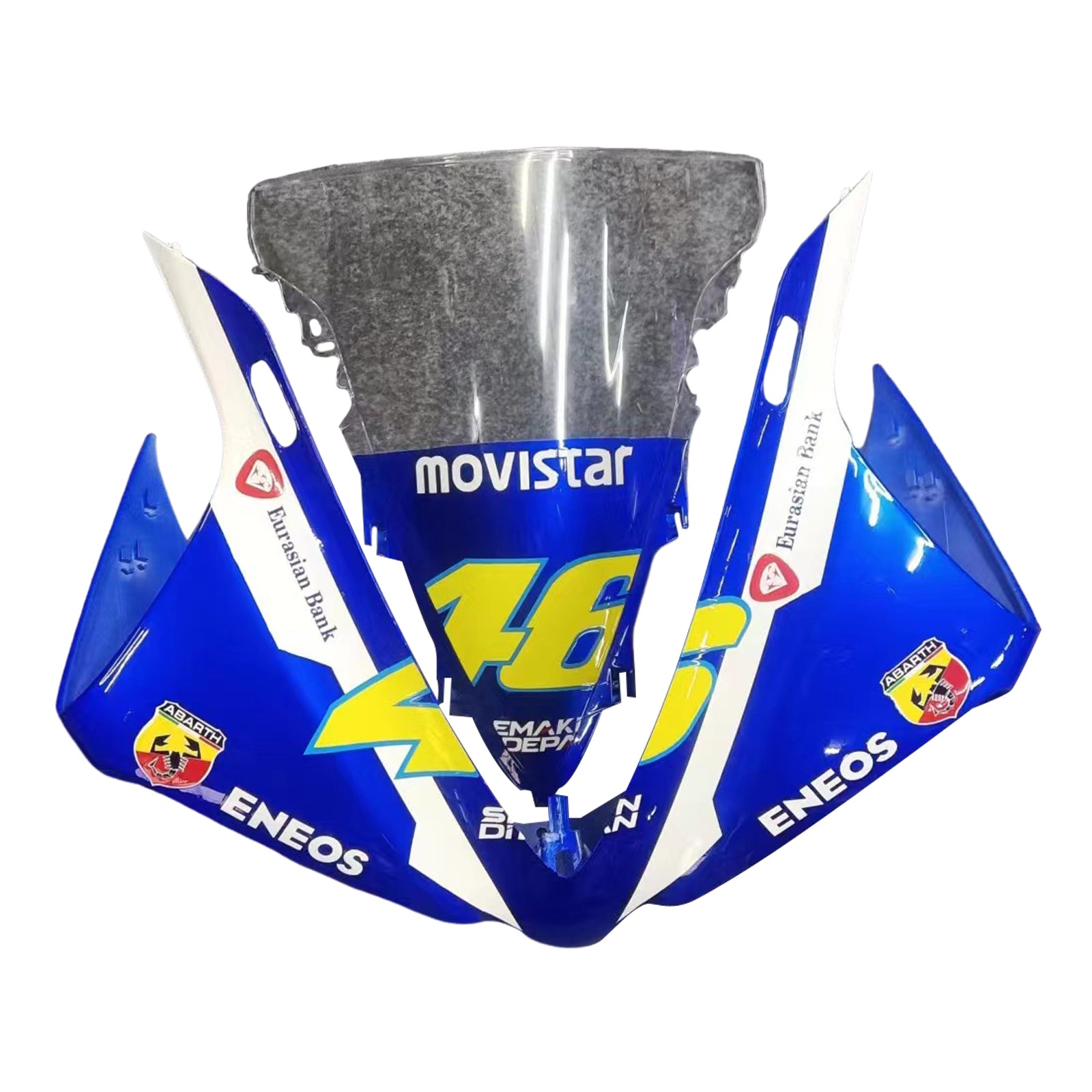 Amotopart 2012-2014 YAMAHA R1 Fairing Blue & White Style7 Kit