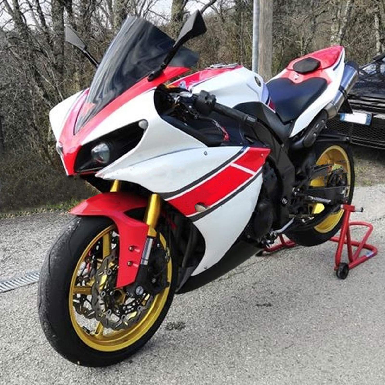 Amotopart Yamaha 2012-2014 YZF 1000 R1 White Red Fairing Kit