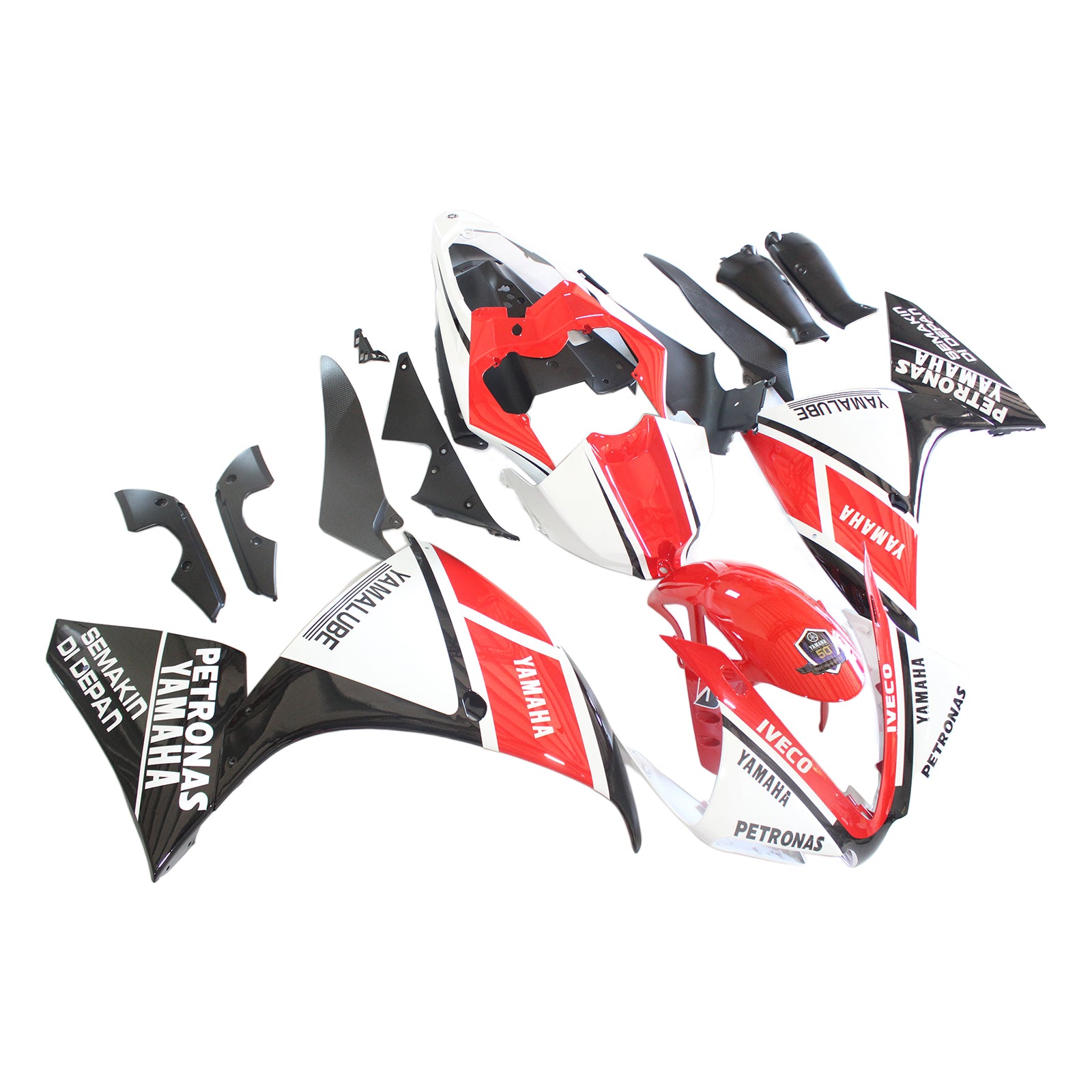 Amotopart Yamaha 2012-2014 YZF 1000 R1 White Red Fairing Kit