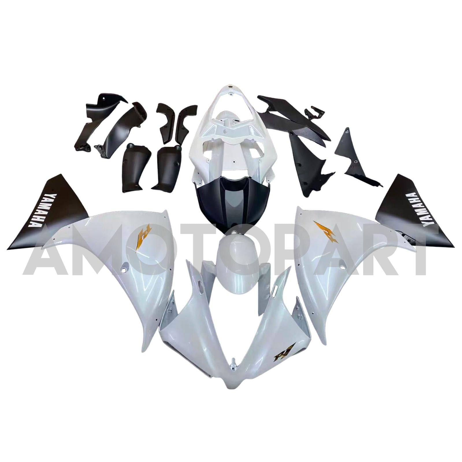 Amotopart ヤマハ 2012-2014 YZF 1000 R1 ホワイト フェアリングキット