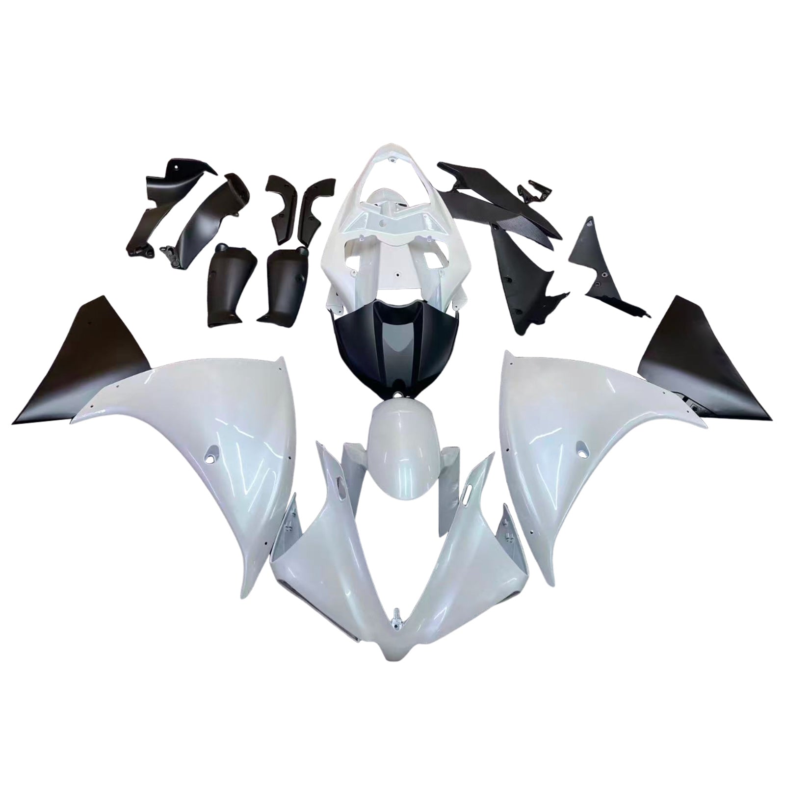 Amotopart Yamaha 2012-2014 YZF 1000 R1 White Fairing Zestaw