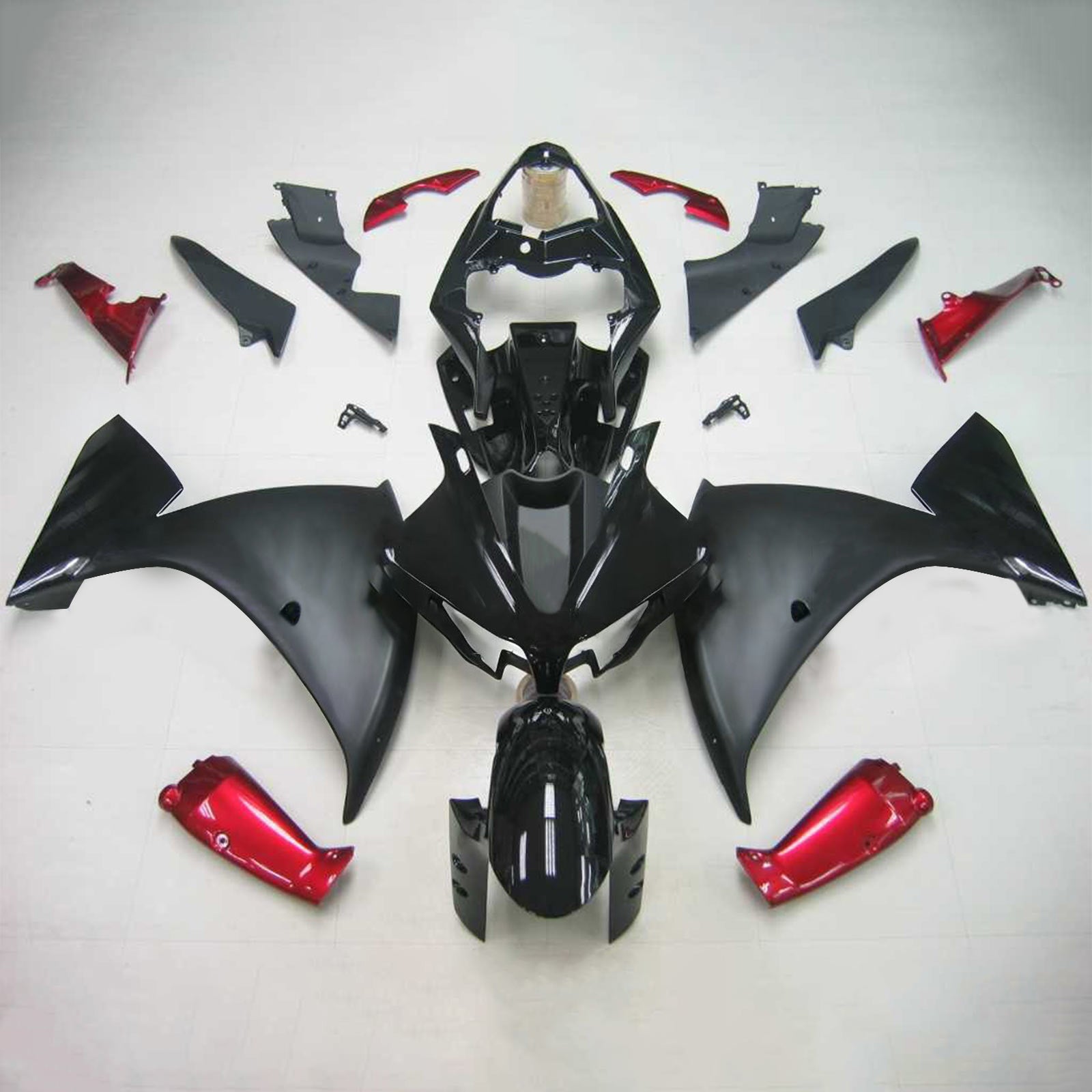 Amotopart ヤマハ 2012-2014 YZF 1000 R1 ブラック レッド フェアリングキット