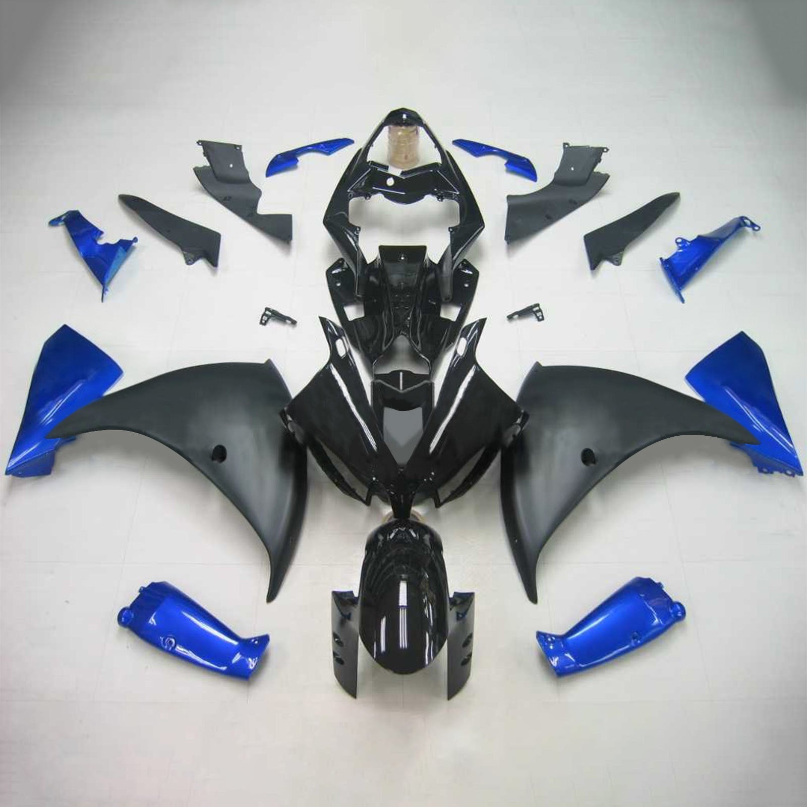 Amotopart Yamaha 2012-2014 YZF 1000 R1 Black Blue Fairing Kit