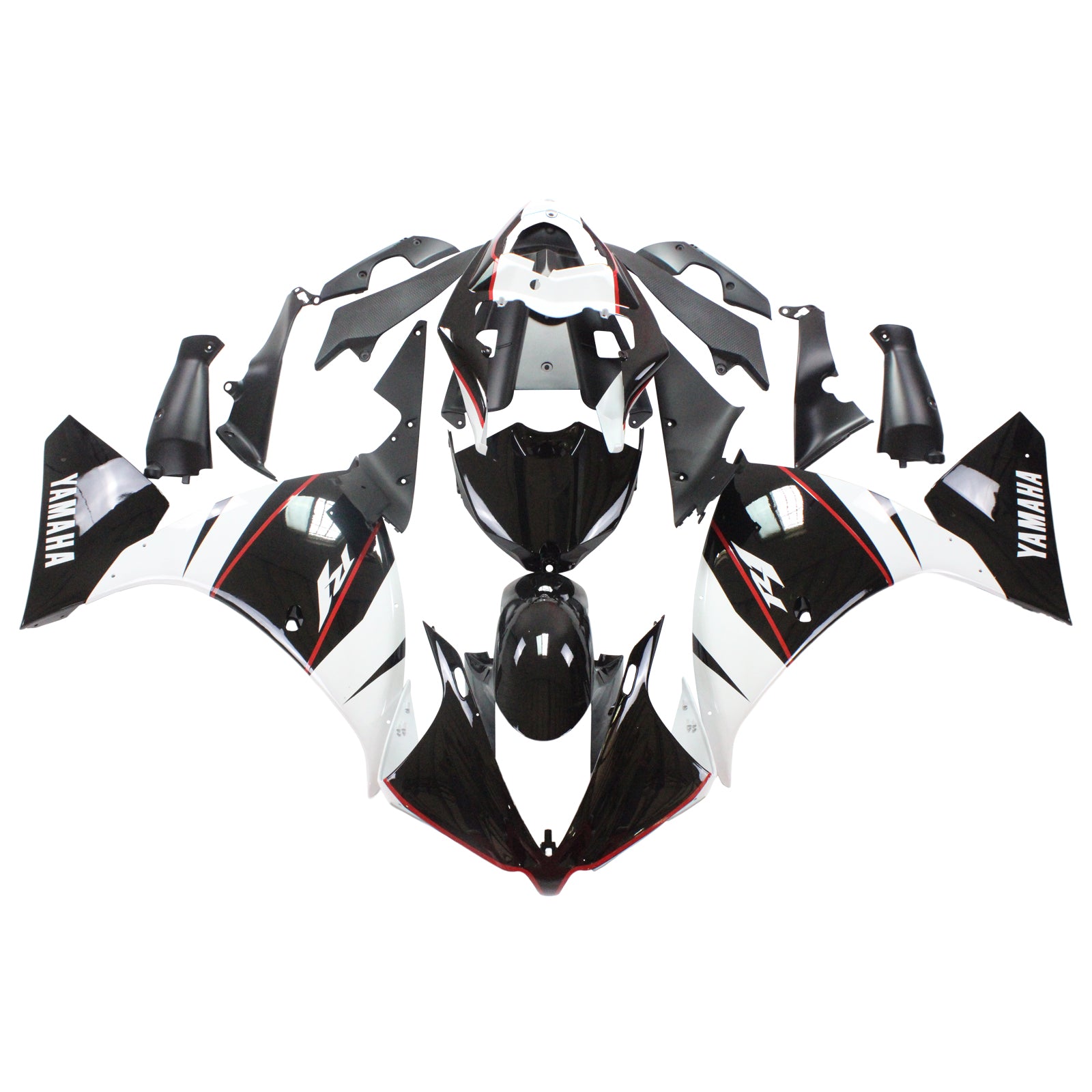 Amotopart Yamaha 2012-2014 YZF 1000 R1 Black White Fairing Kit