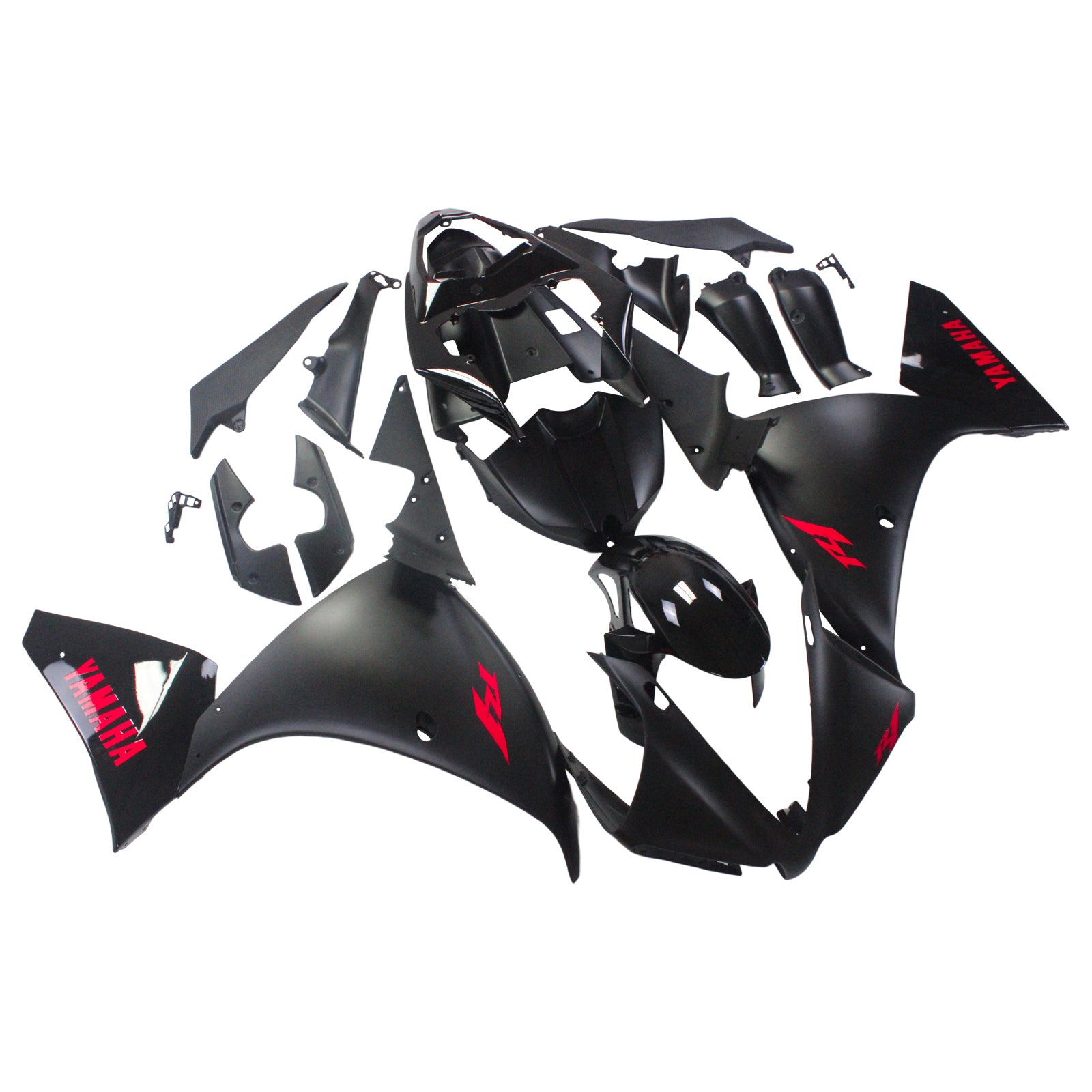 Amotopart Verkleidungsset für Yamaha 2012–2014 YZF 1000 R1, Schwarz, Rot