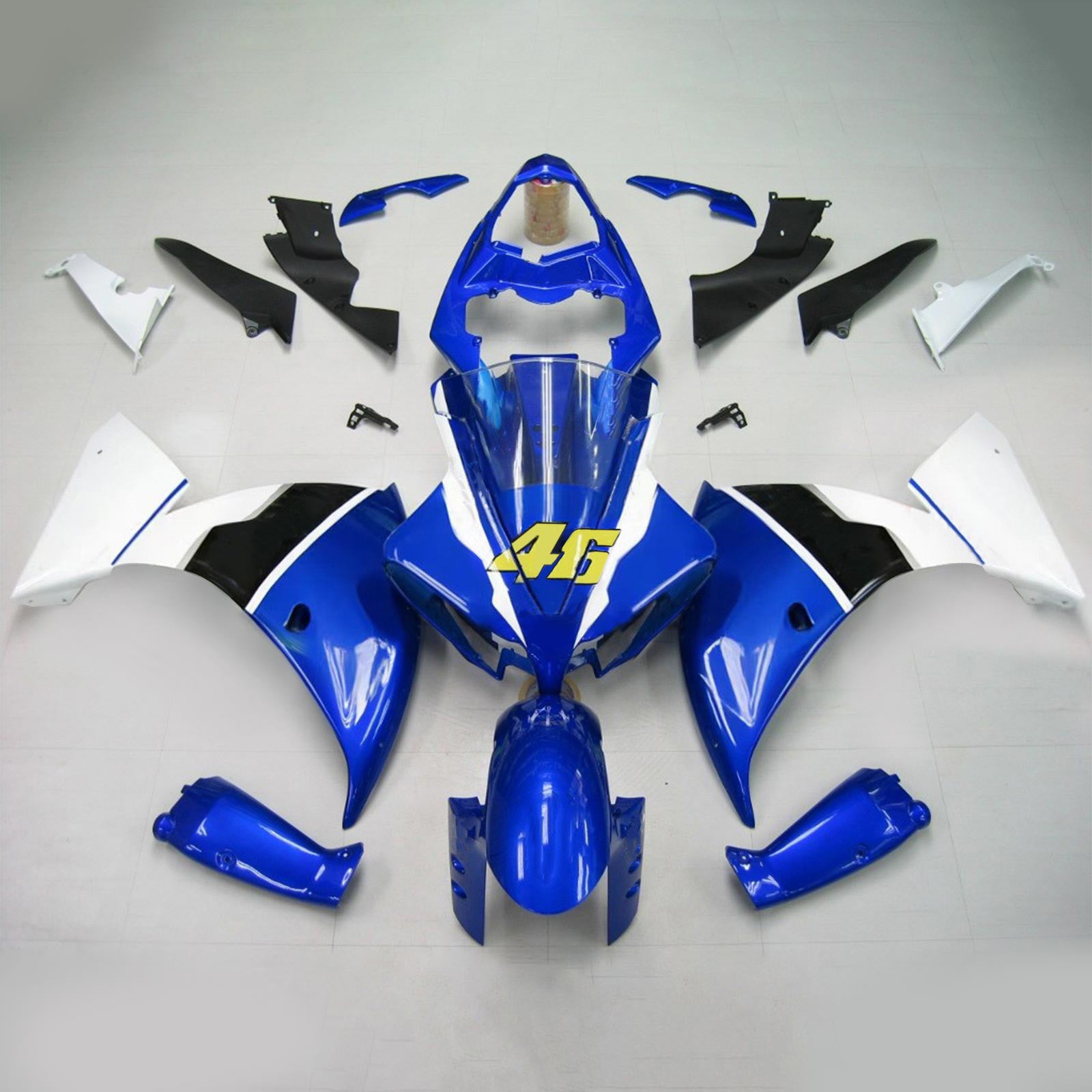 Amotopart Yamaha 2012-2014 YZF 1000 R1 Blue White Fairing Kit