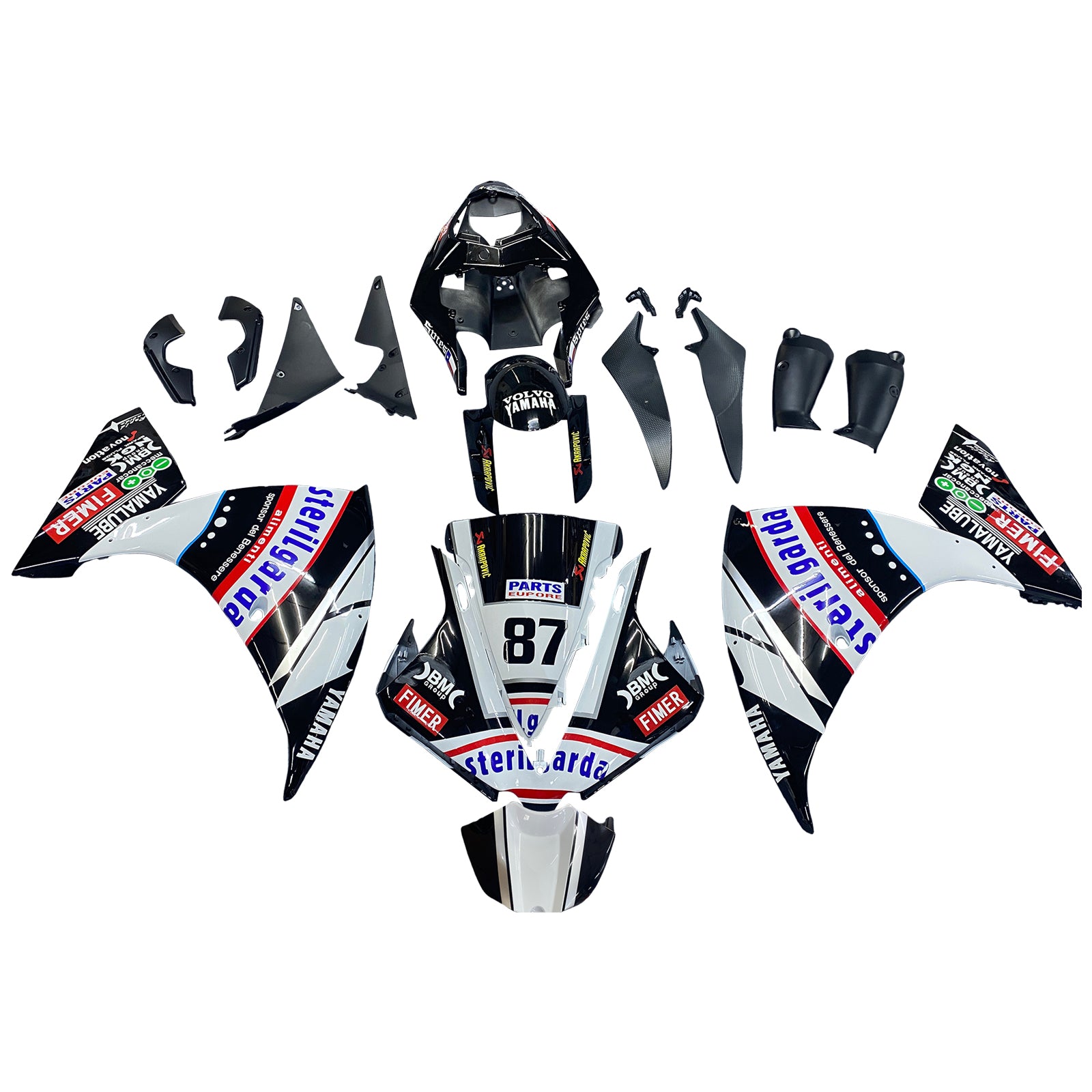 Kit de carénage Amotopart Yamaha 2012-2014 YZF 1000 R1 noir