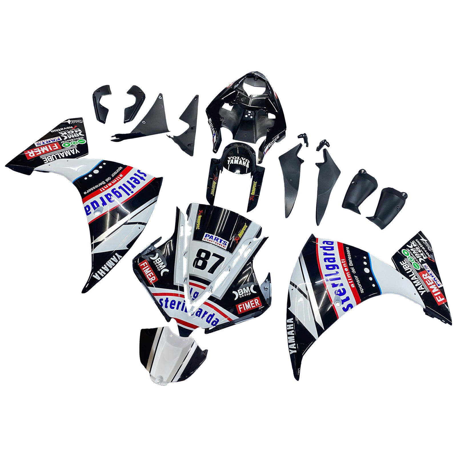 Amotopart ヤマハ 2012-2014 YZF 1000 R1 ブラック フェアリング キット