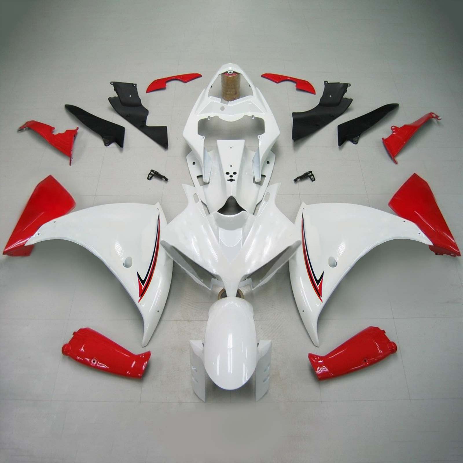 Amotopart Yamaha 2012-2014 YZF 1000 R1 White Red Fairing Kit