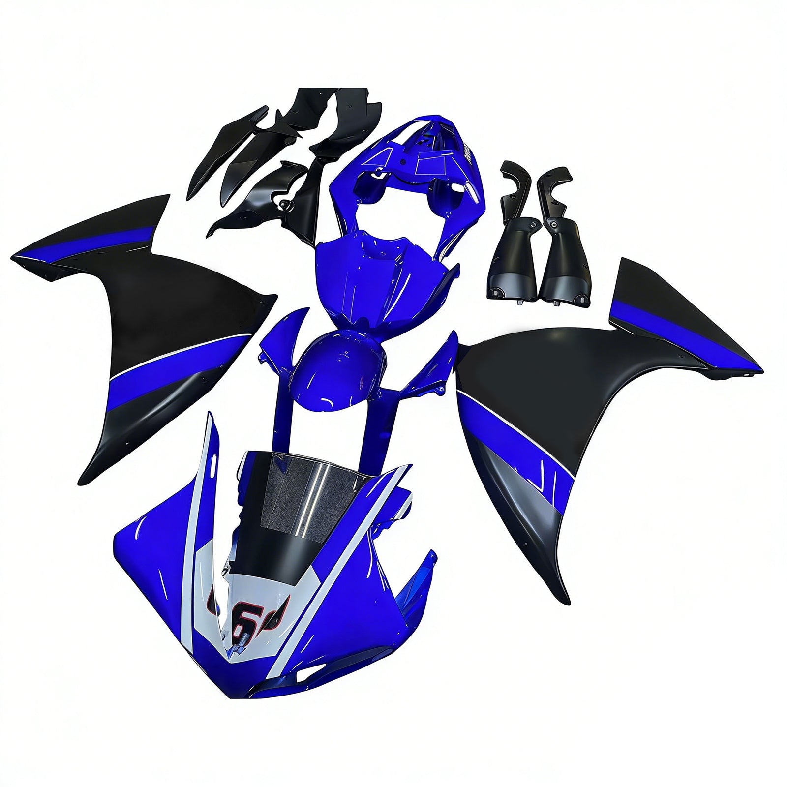 Amotopart Yamaha 2012-2014 YZF 1000 R1 Black Blue Fairing Kit