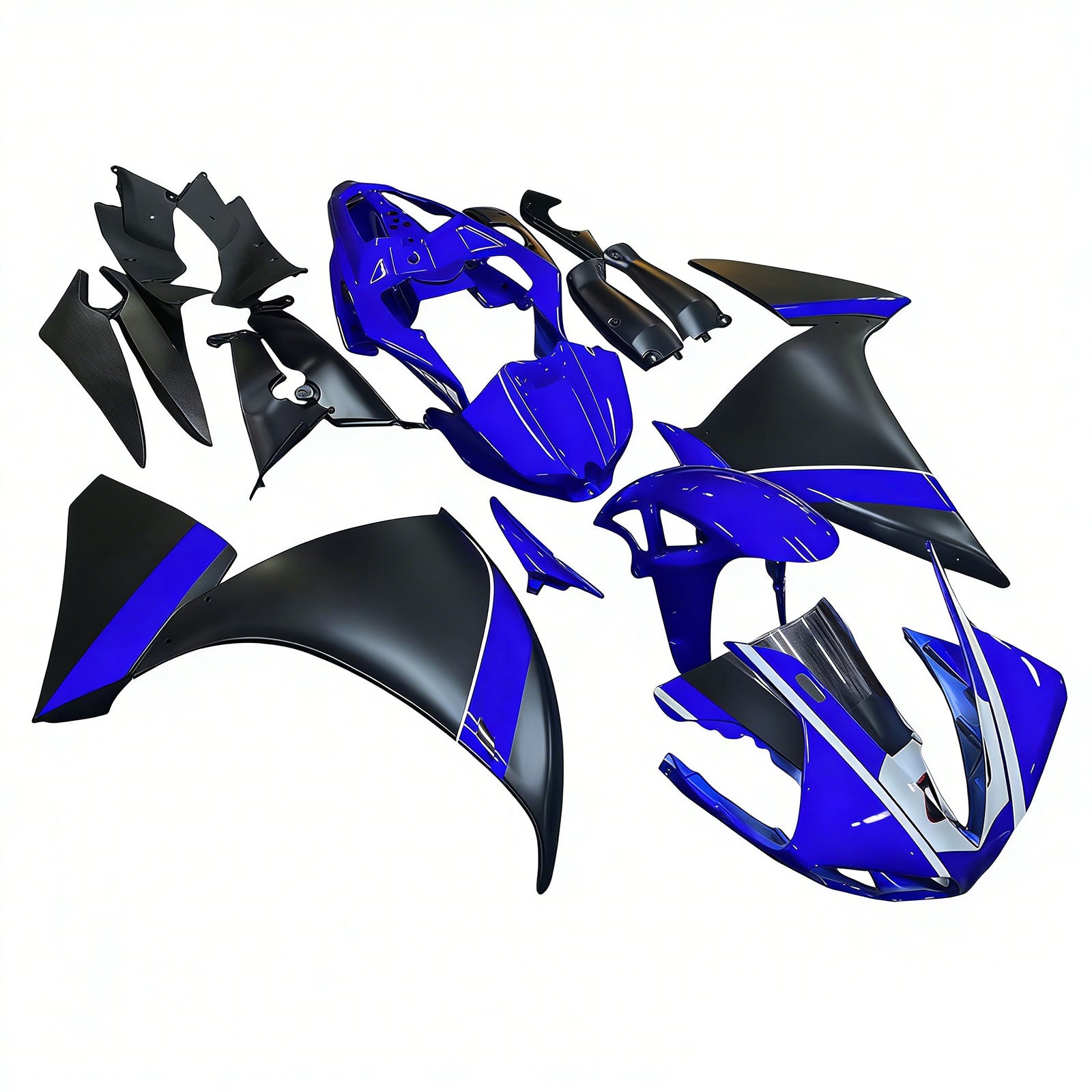 Amotopart Yamaha 2012-2014 YZF 1000 R1 Black Blue Fairing Kit