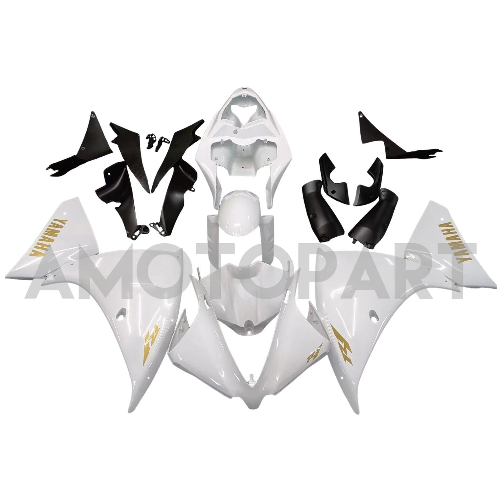 Amotopart Yamaha 2012-2014 YZF 1000 R1 White Fairing Kit