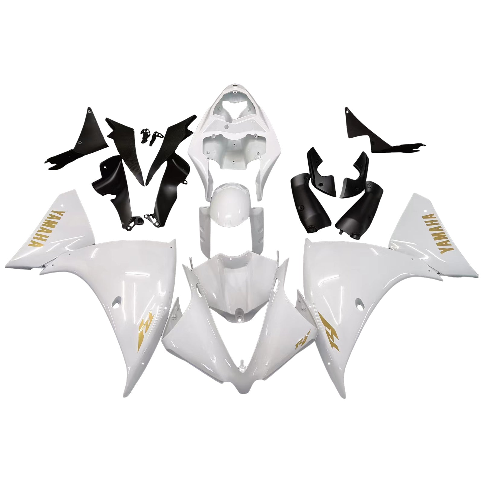 Amotopart Yamaha 2012-2014 YZF 1000 R1 White Fairing Kit