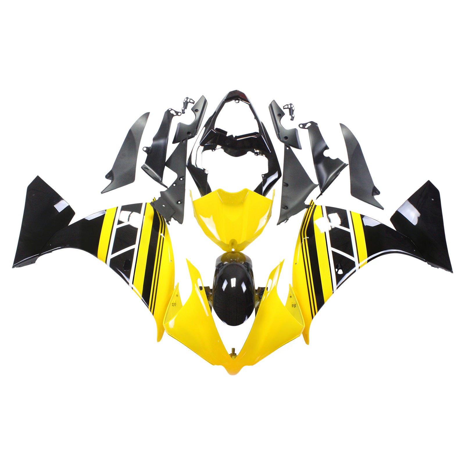 Amotopart Yamaha 2012-2014 YZF 1000 R1 Yellow Black Fairing Kit