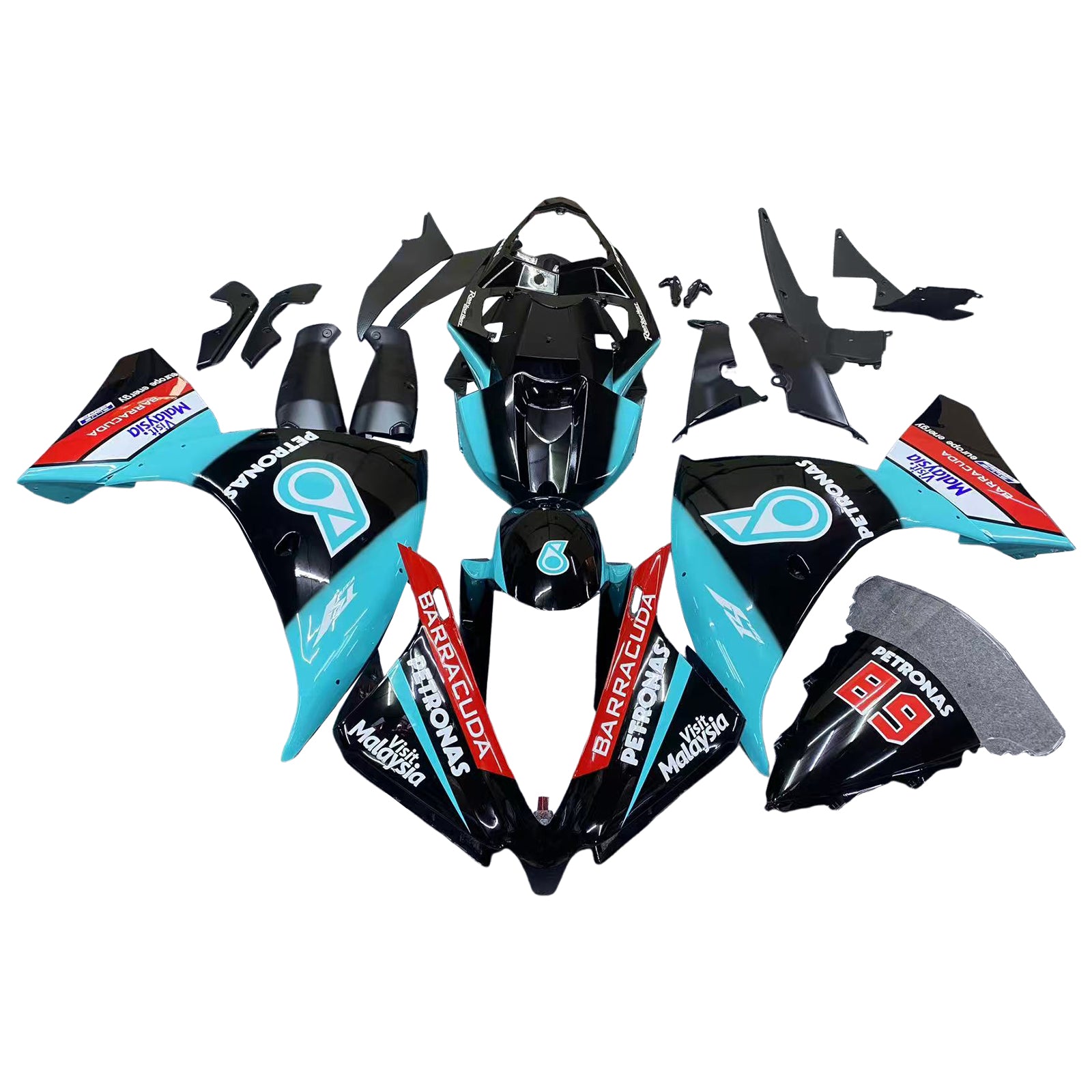 Amotopart Kit carena Patronus blu e nera per Yamaha YZF 1000 R1 2012-2014