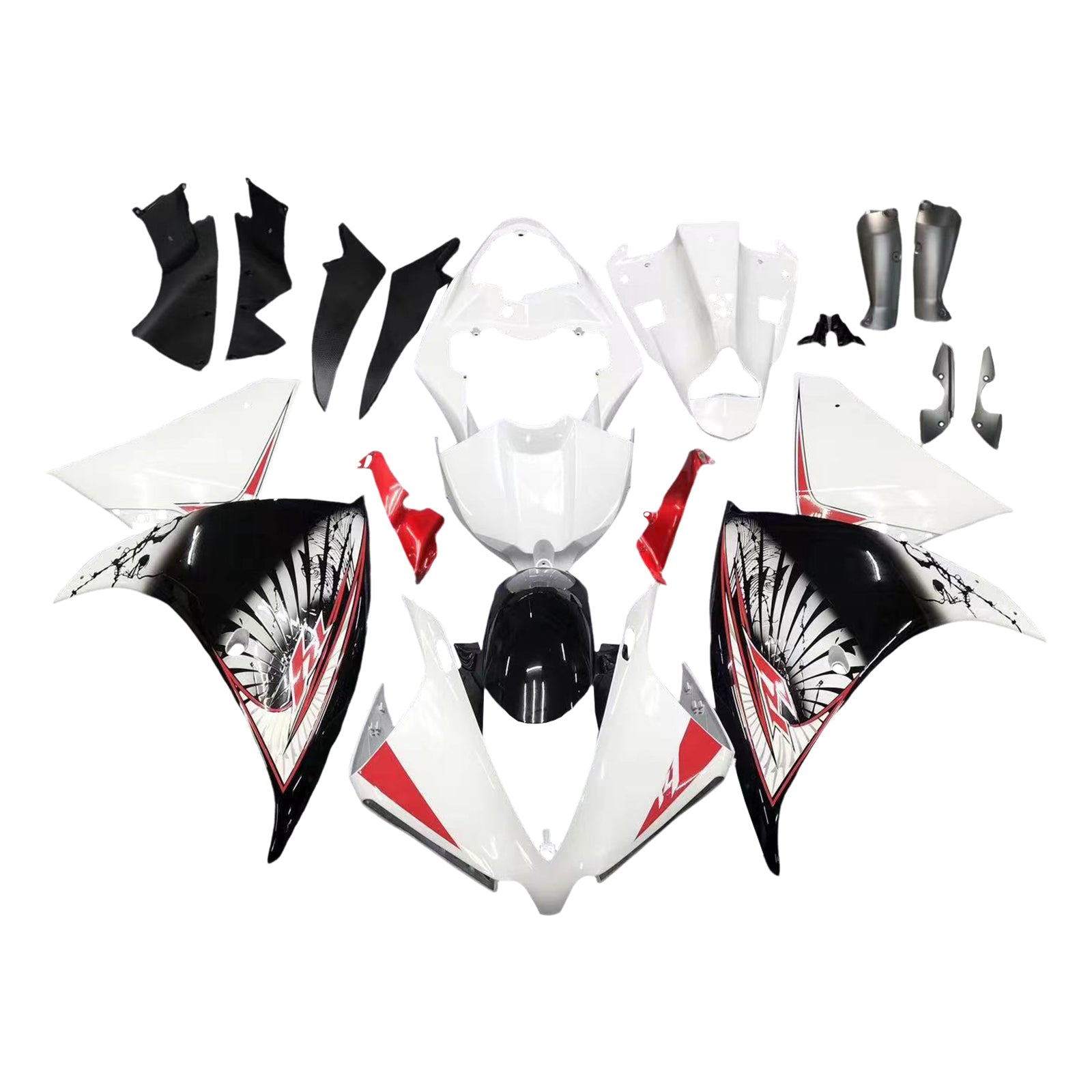 Amotopart Kit carena Bianco&Nero Yamaha YZF 1000 R1 2012-2014