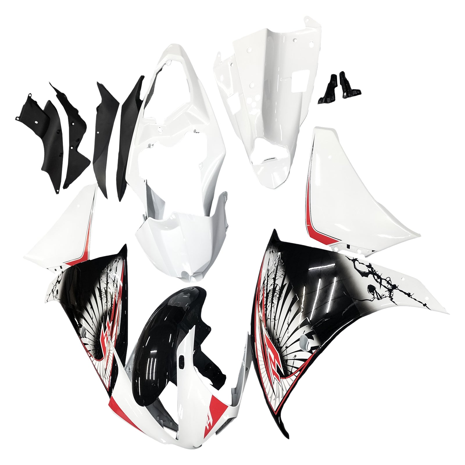 Amotopart Yamaha YZF 1000 R1 2012-2014 White&Black Fairing Kit