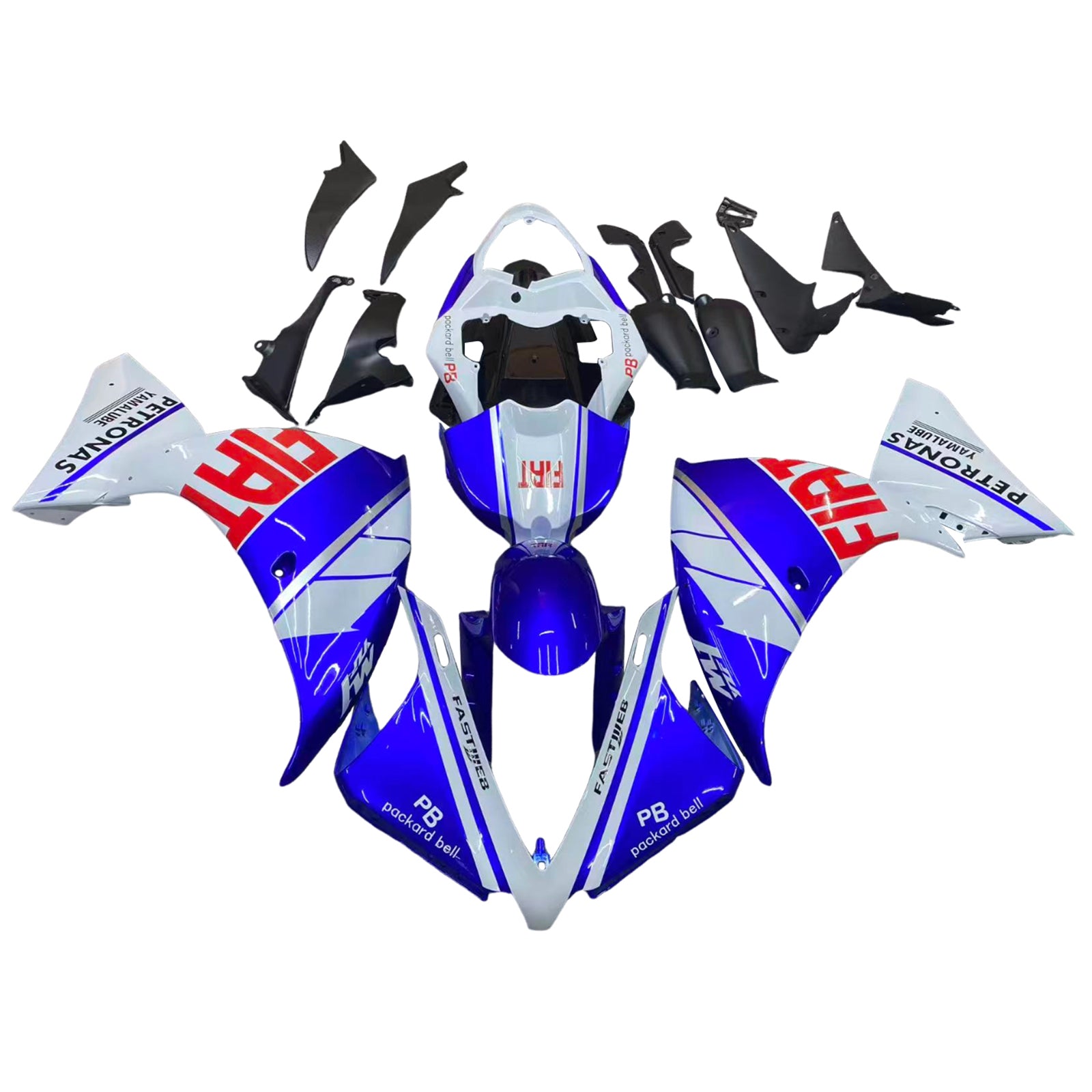 Amotopart Yamaha YZF 1000 R1 2012-2014 White&Blue Style3 Fairing Kit
