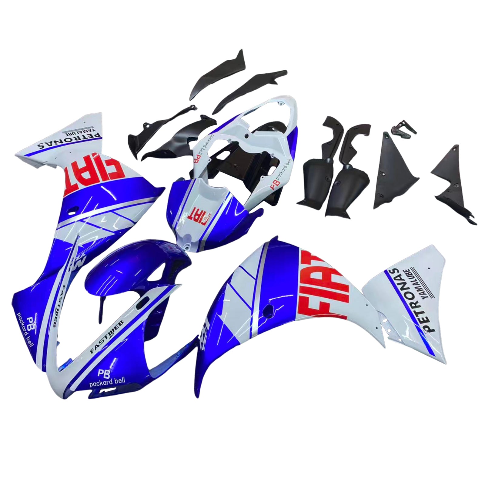 Amotopart ヤマハ YZF 1000 R1 2012-2014 ホワイト&ブルー Style3 フェアリングキット