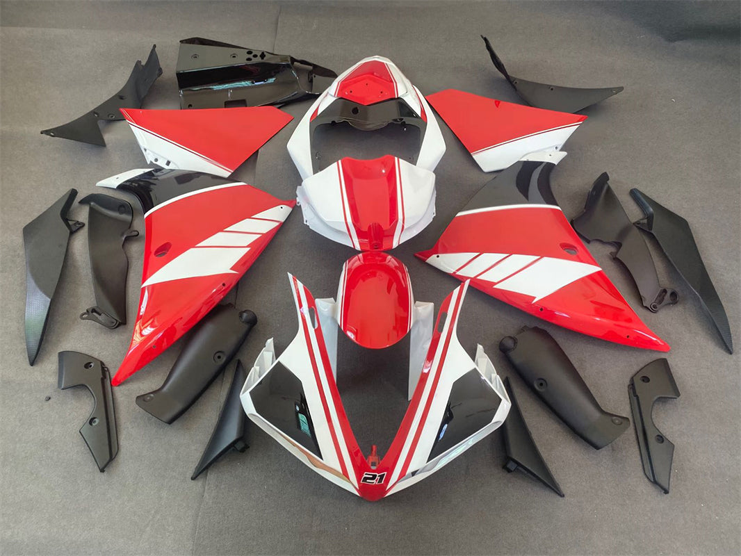 Amotopart Yamaha YZF 1000 R1 2012-2014 Weiß&Rotes Verkleidungsset