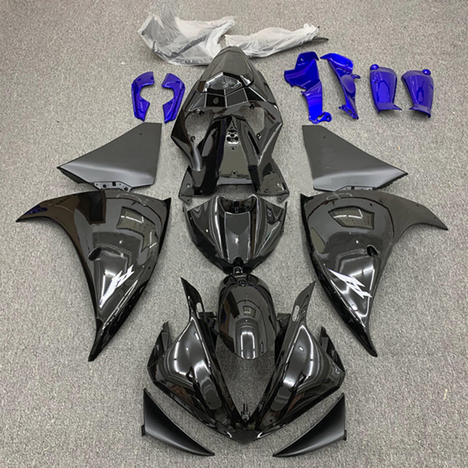 Amotopart 2012-2014 Kit carena Yamaha YZF 1000 R1 nero lucido