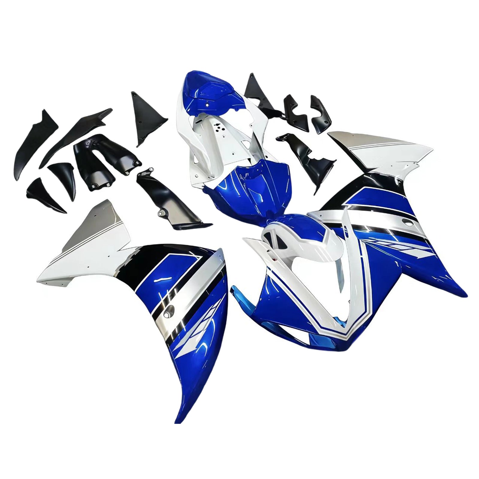 Amotopart 2012-2014 Yamaha YZF 1000 R1 Blue Black White Fairing Kit