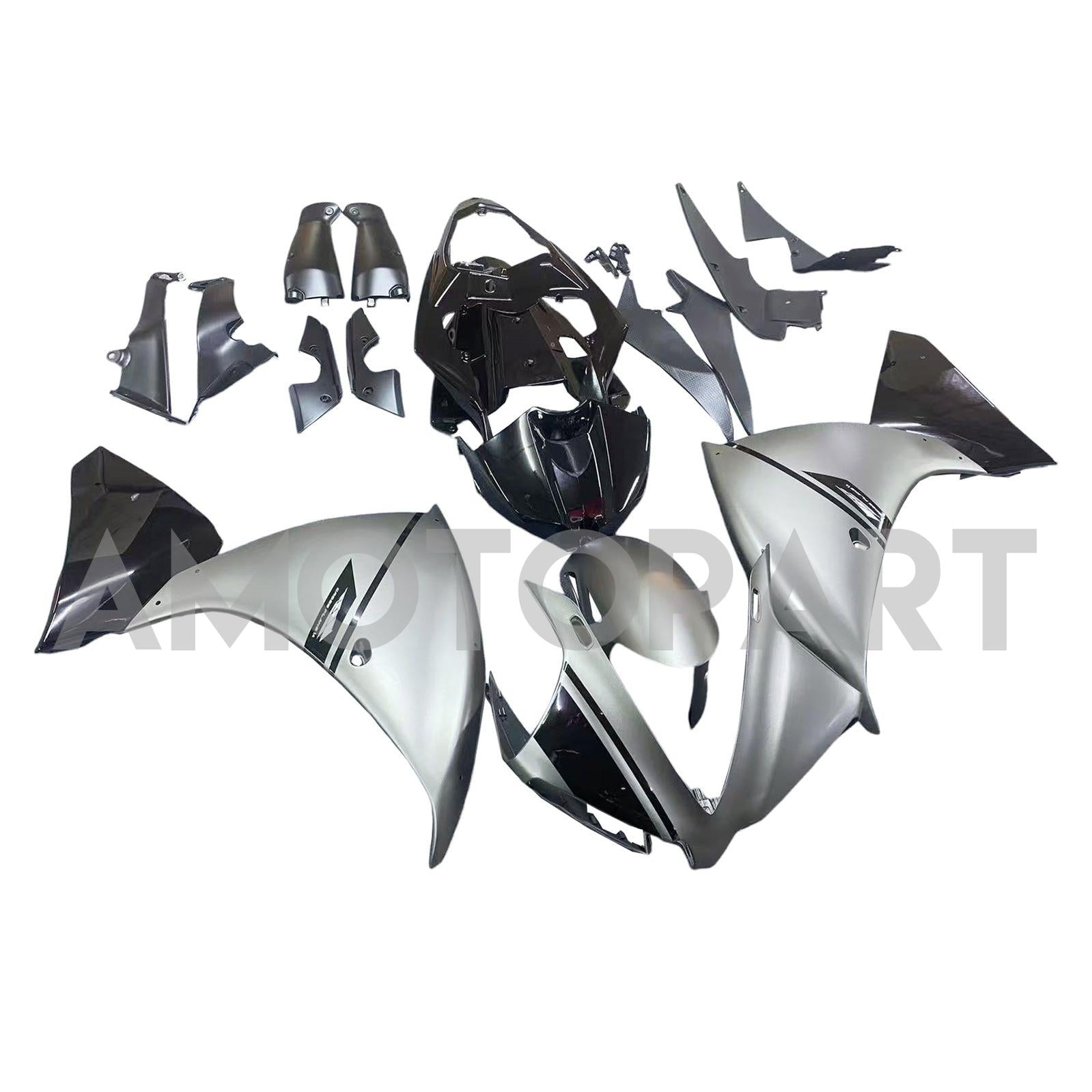 Amotopart 2012-2014 Yamaha YZF 1000 R1 Black Gray Fairing Kit