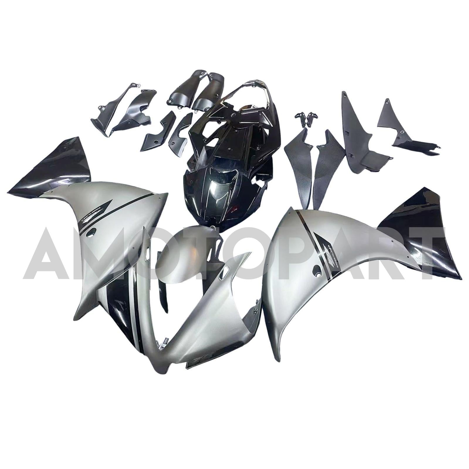 Amotopart 2012-2014 Yamaha YZF 1000 R1 Black Gray Fairing Kit